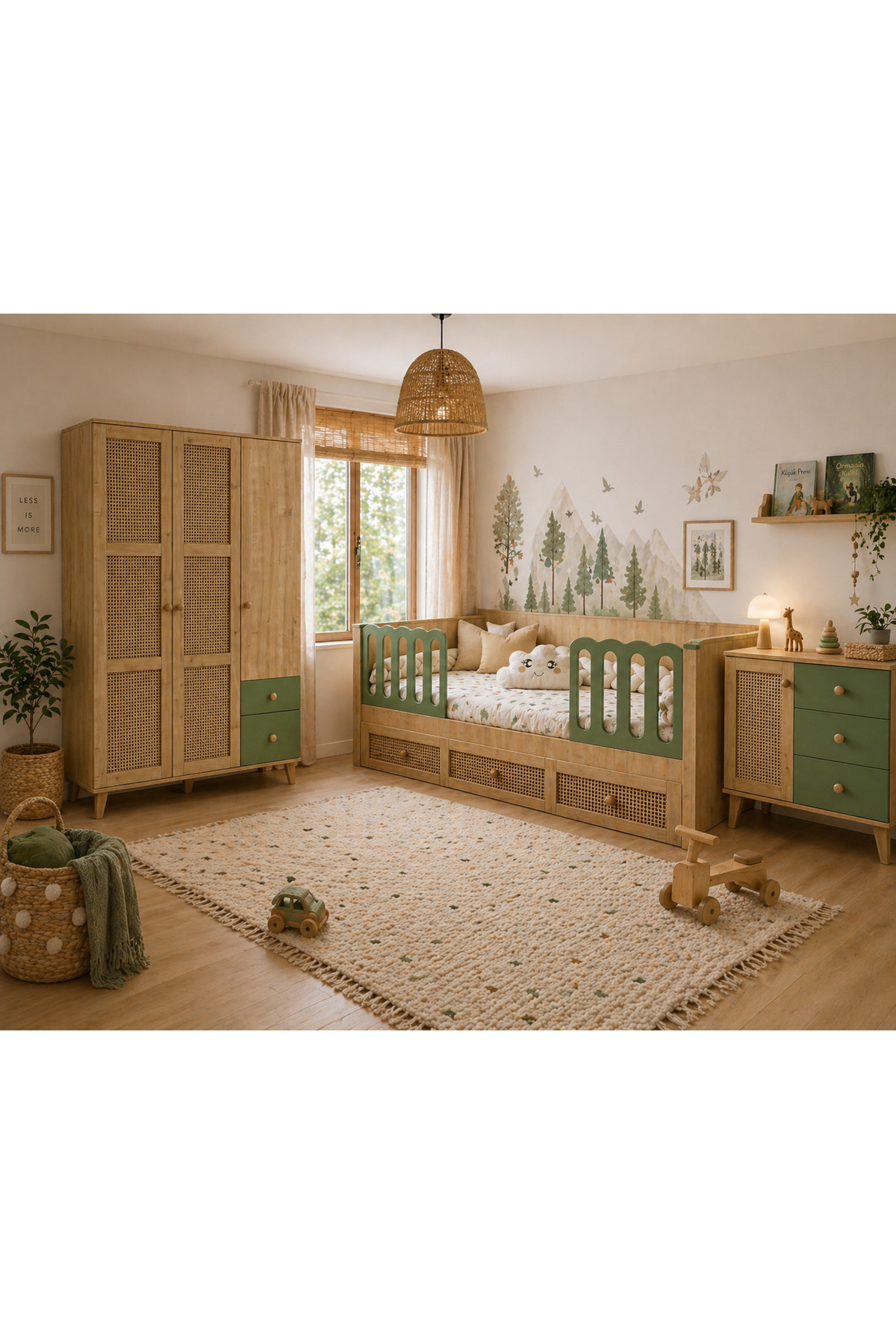 Koza %100 MDF Greenwood Maxi Bebek & Çocuk Odası Takımı