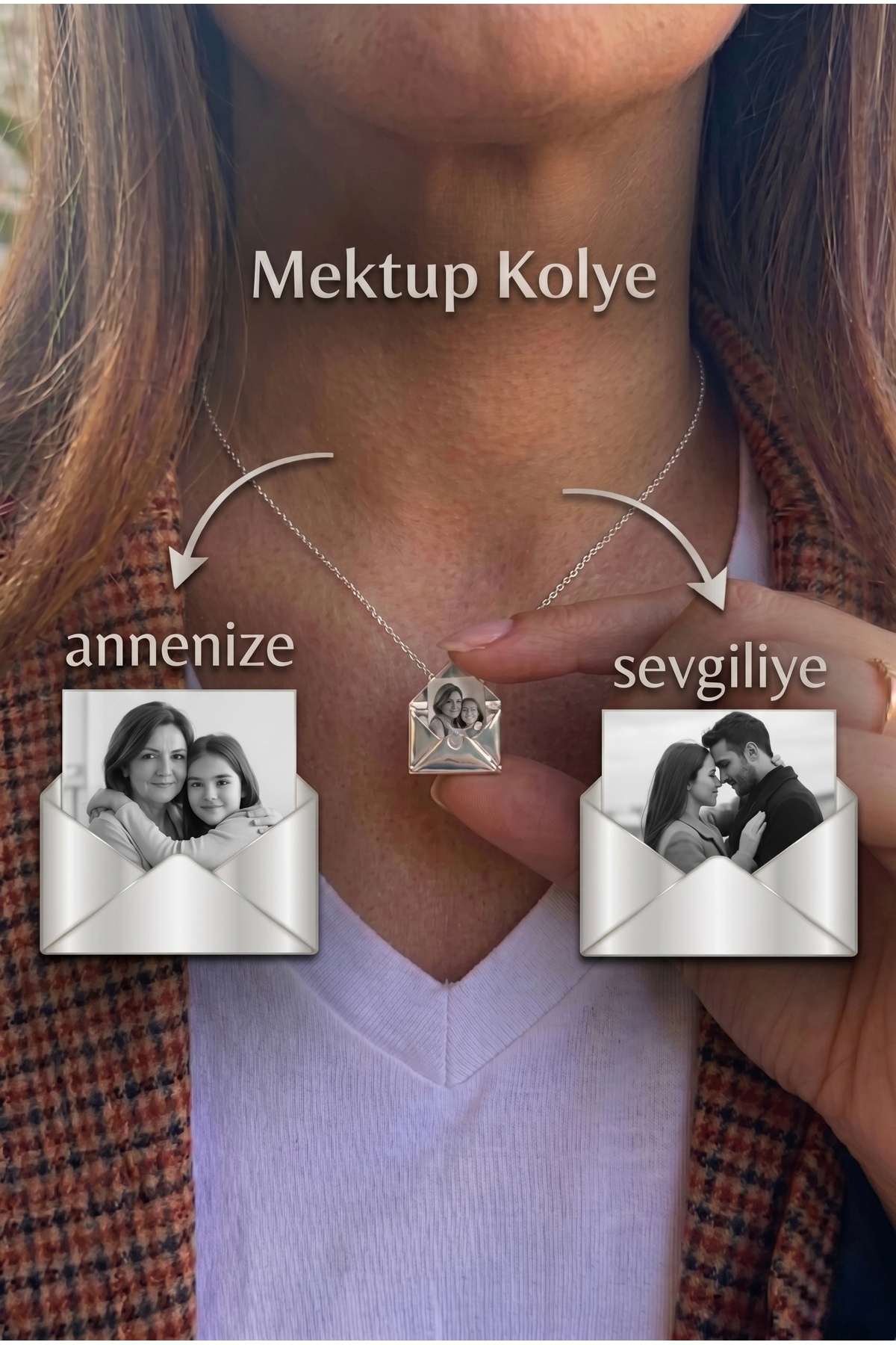 Photographable Steel Letter Women's Necklace - Mother's Day Gift