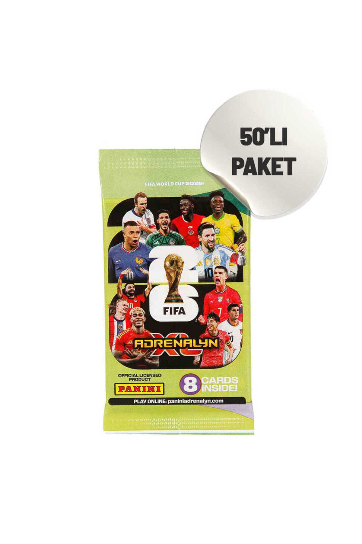 Panini FIFA World Cup 2026 Adrenalyn XL Futbol Kartı 50'li Paket