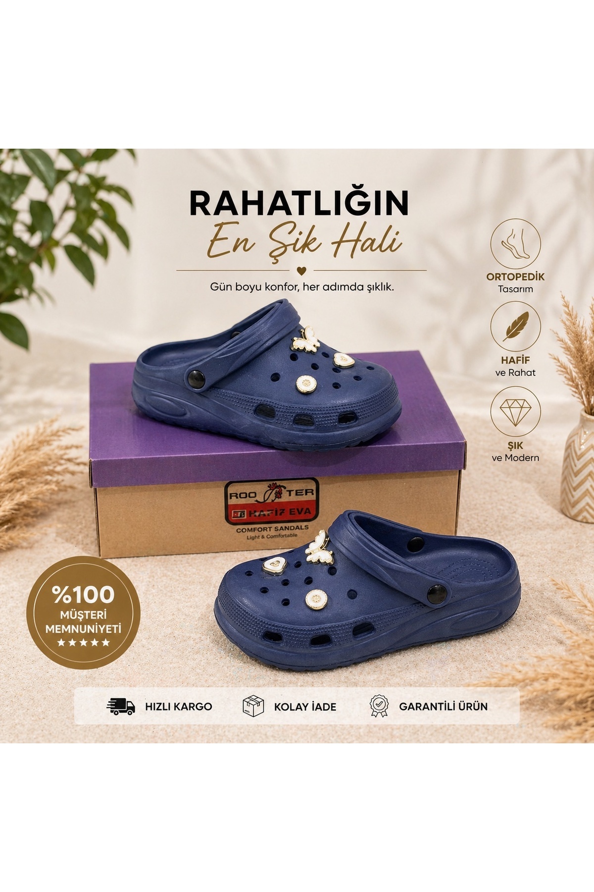 Kadın Taşlı Ortopedik Terlik
