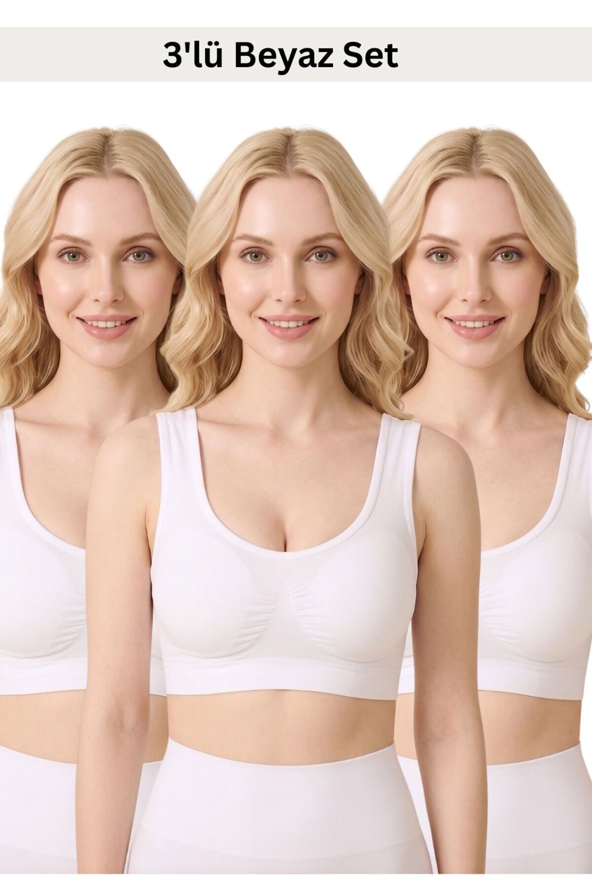 Formactive Kadın 3'lü Toparlayıcı Bralet Sütyen Seti, Pedli Rahat, Şık ve Günlük Kullanım - 2135