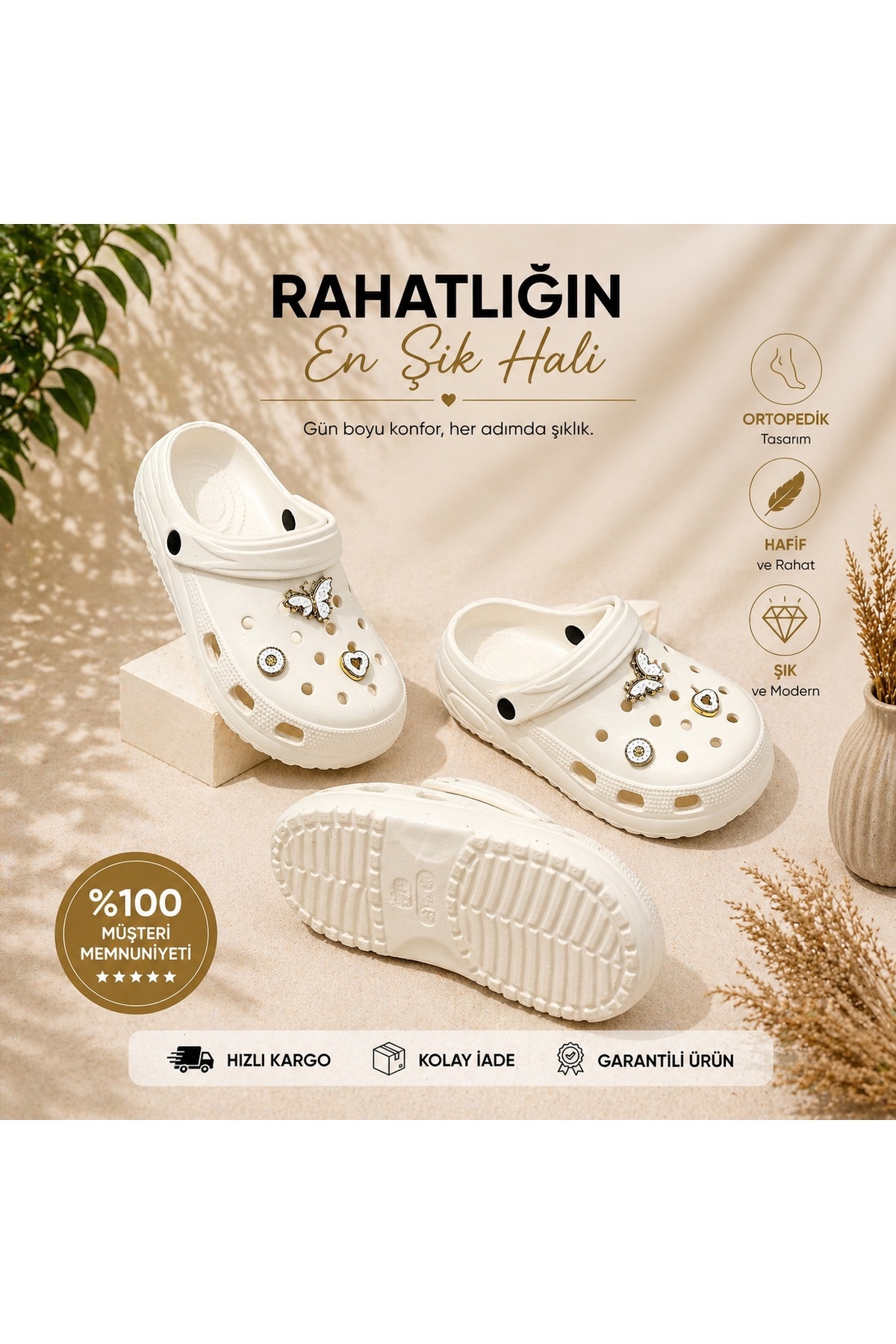 Kadın Taşlı Ortopedik Terlik