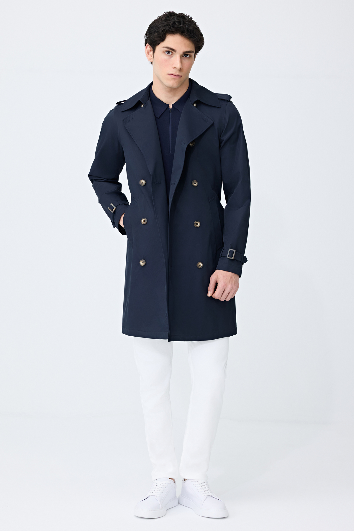 Tween Slim Fit Lacivert Pardösü/Trenckot görsel 4