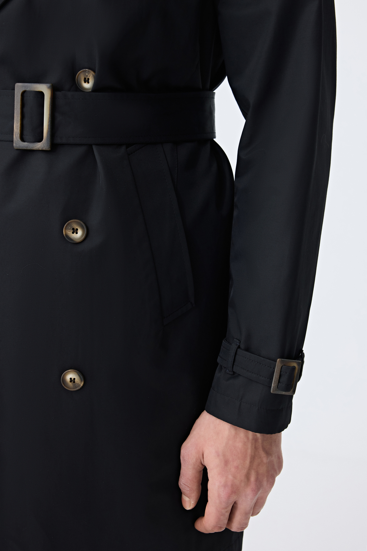 Tween Slim Fit Siyah Pardösü/Trenckot görsel 7