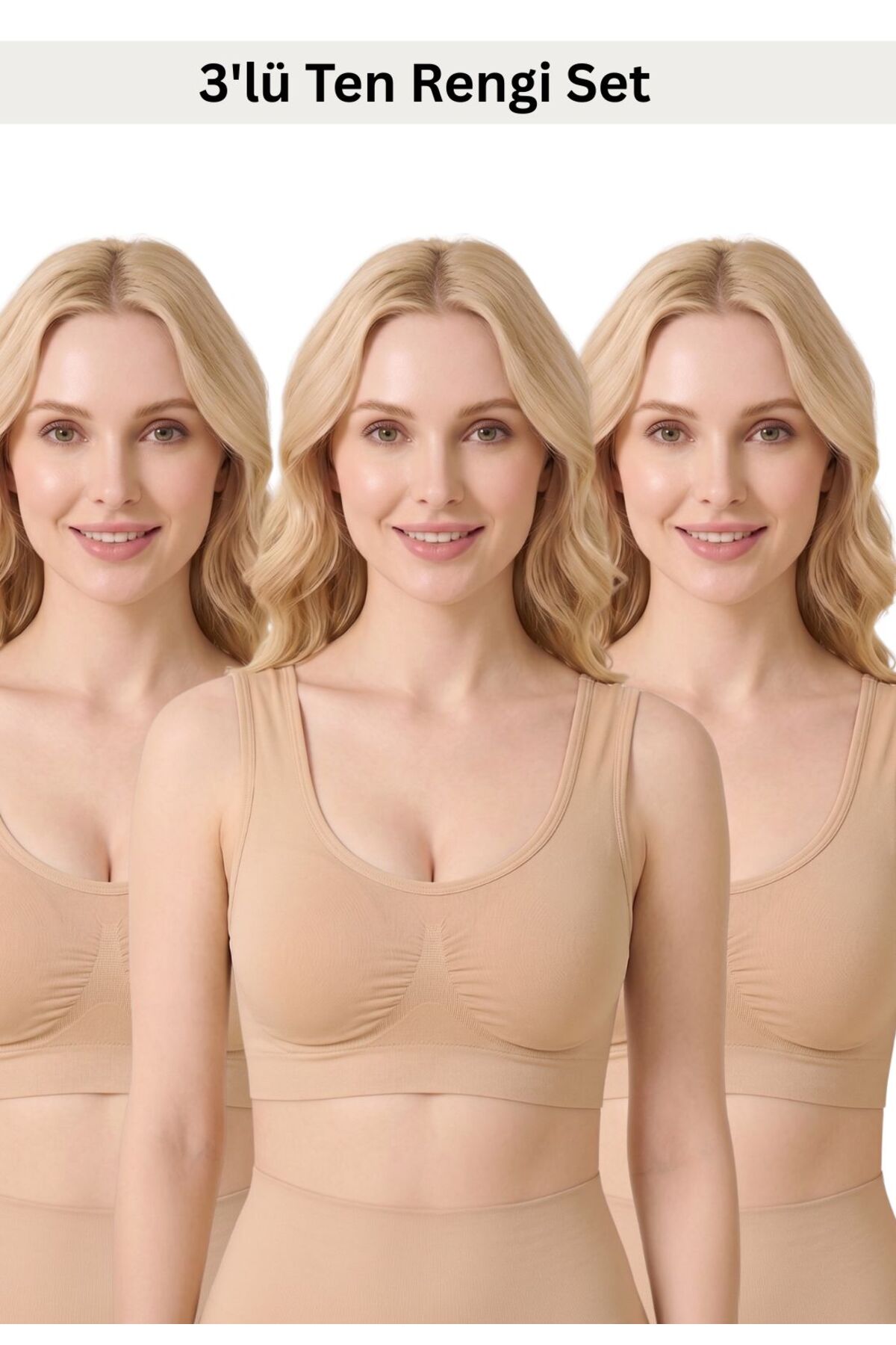 Formactive Kadın 3'lü Toparlayıcı Bralet Sütyen Seti, Pedli Rahat, Şık ve Günlük Kullanım - 2135