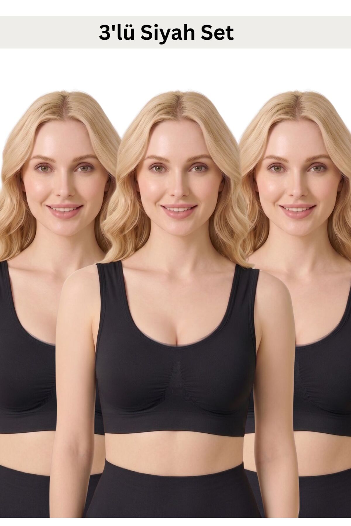 Formactive Kadın 3'lü Toparlayıcı Bralet Sütyen Seti, Pedli Rahat, Şık ve Günlük Kullanım - 2135