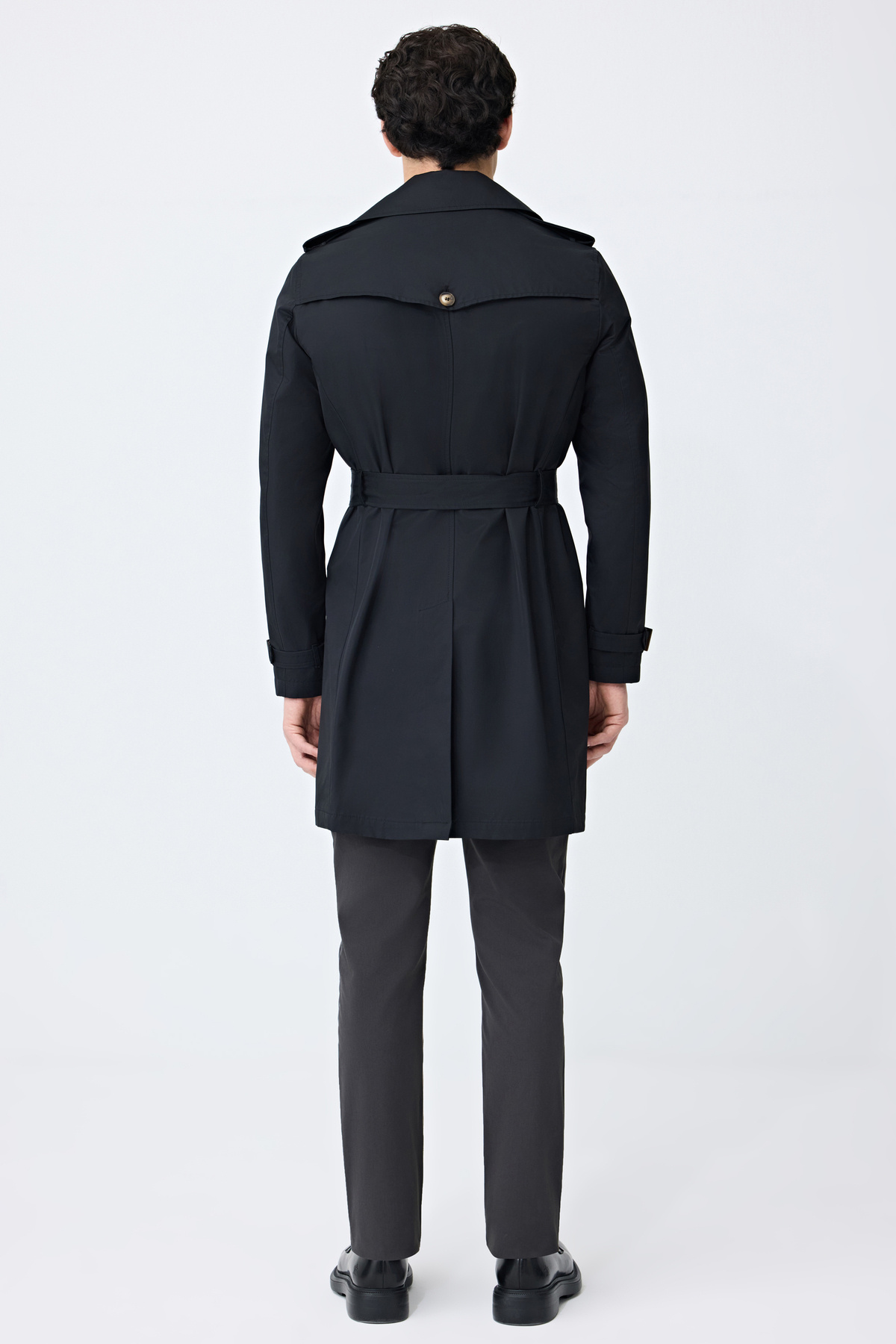 Tween Slim Fit Siyah Pardösü/Trenckot görsel 3
