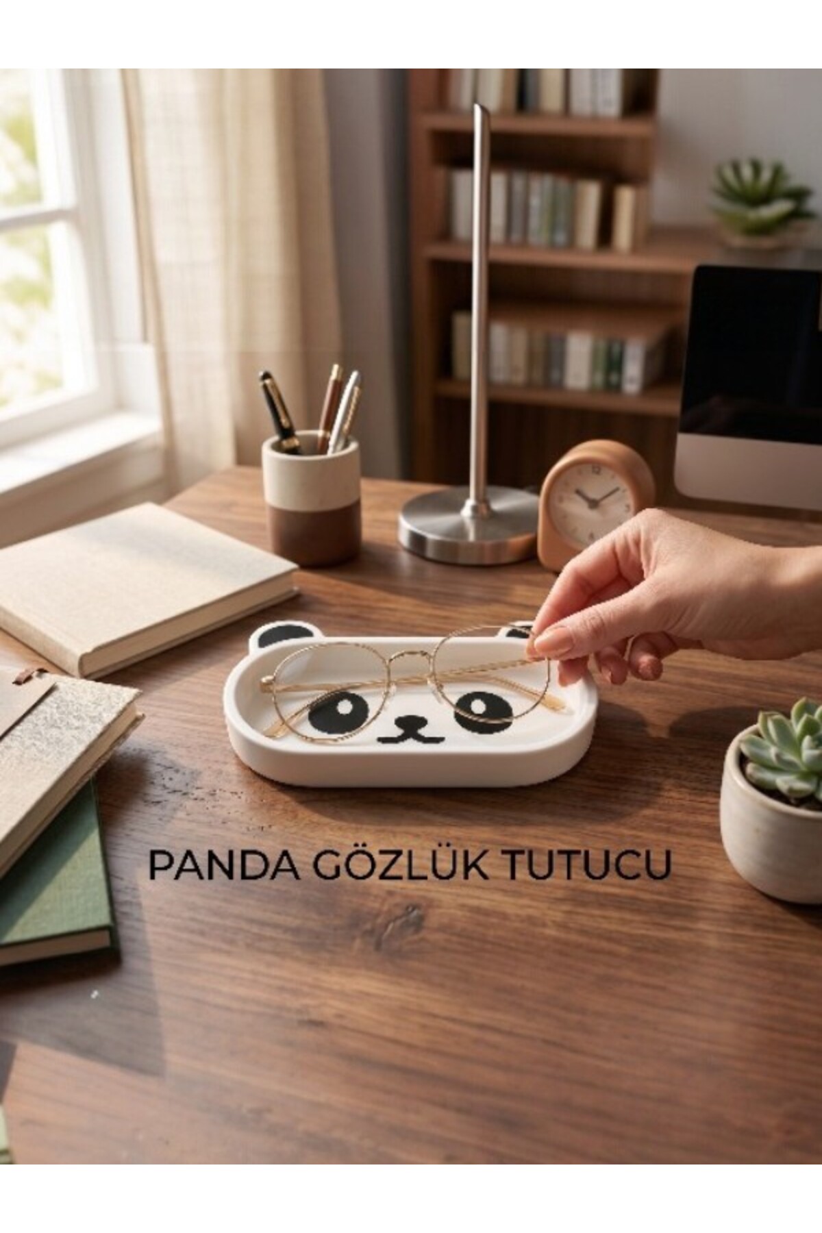 tekmation Sevimli Panda Gözlük Tepsisi - Masaüstü Gözlük Tepsisi