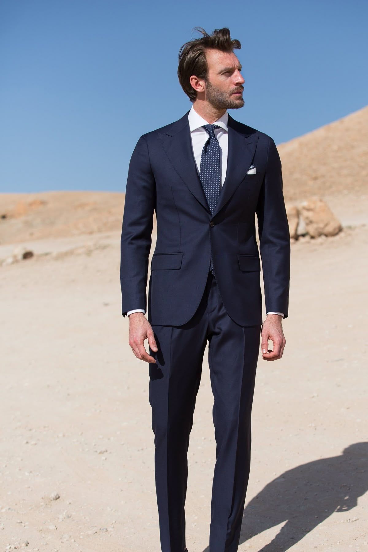 ilayda emir Blazer, Slim Fit, Swallow Collar, 6 Drop, Men's Suit, Navy Blue