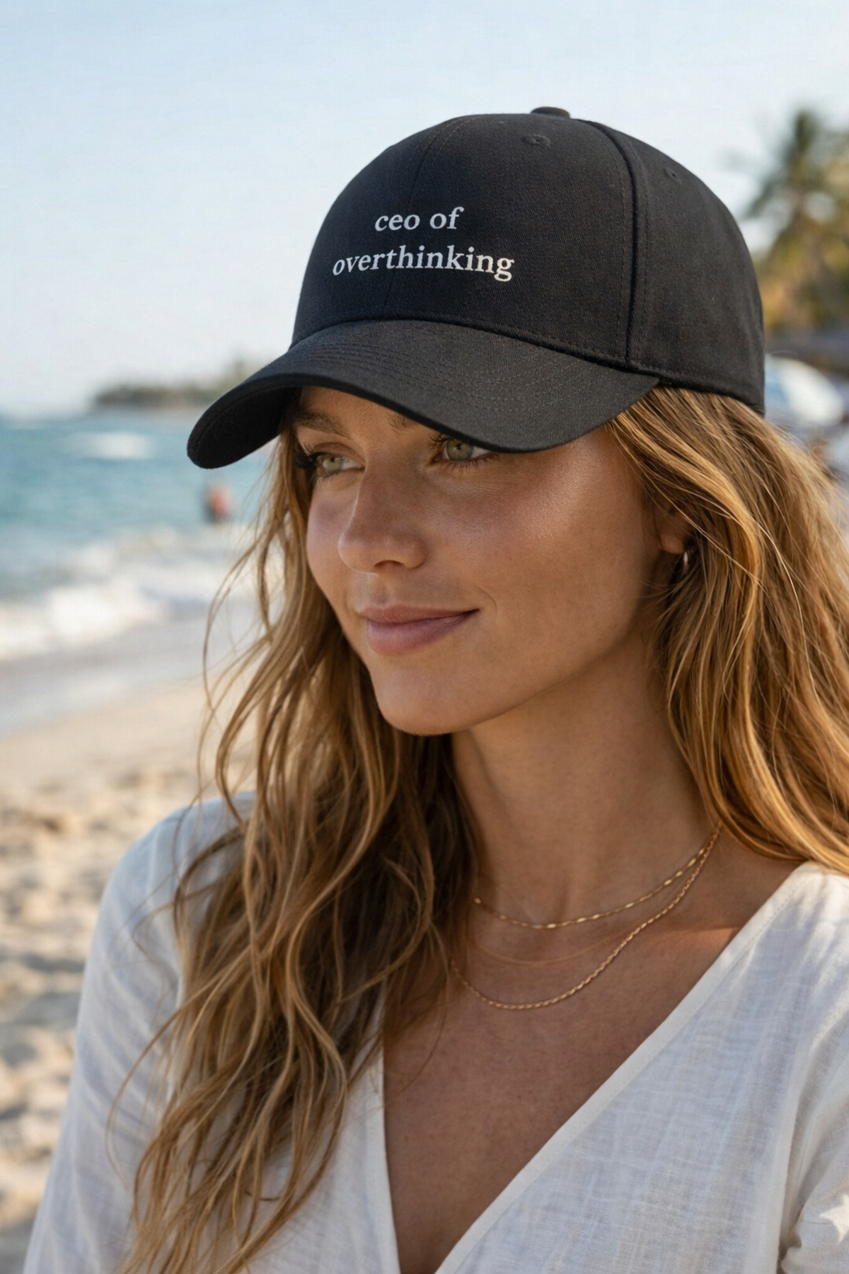 sf collection Unisex Ceo Of Overthinking Baskılı Spor Şapka, Ayarlanabilir Pamuklu Cap Günlük Kombin Şapkası görsel 4