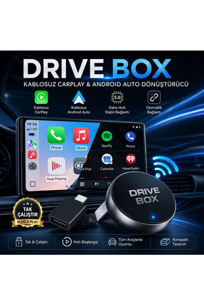 TARÇIN DriveBox 2026 Versiyon Bluetooth 5.4 Kablosuz CarPlay Adaptörü