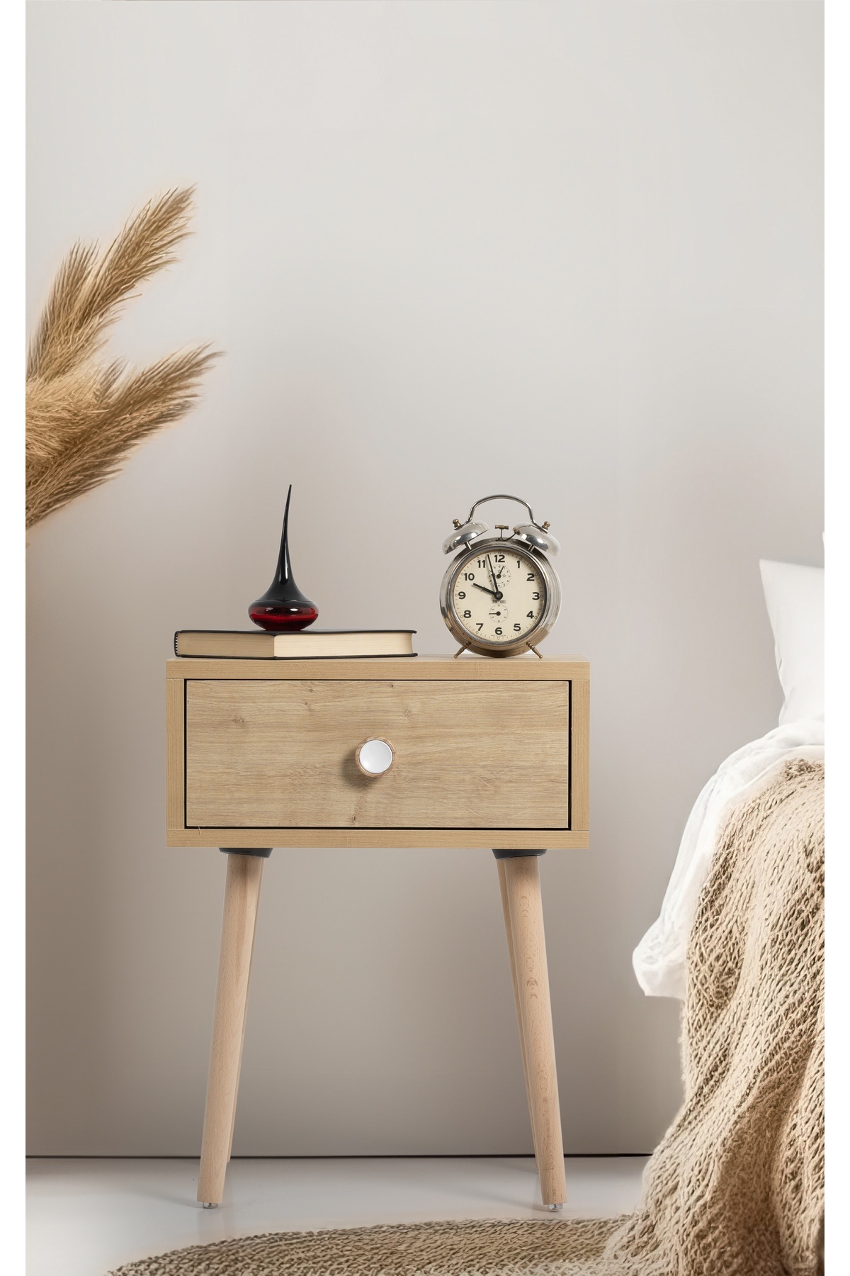 Flora Eva Bedside Table with Drawer (oak)
