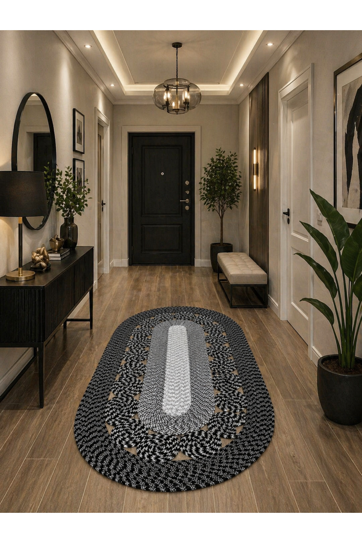 JÜT OVAL DEKORATİF EL ÖRGÜSÜ HALI KİLİM YOLLUK