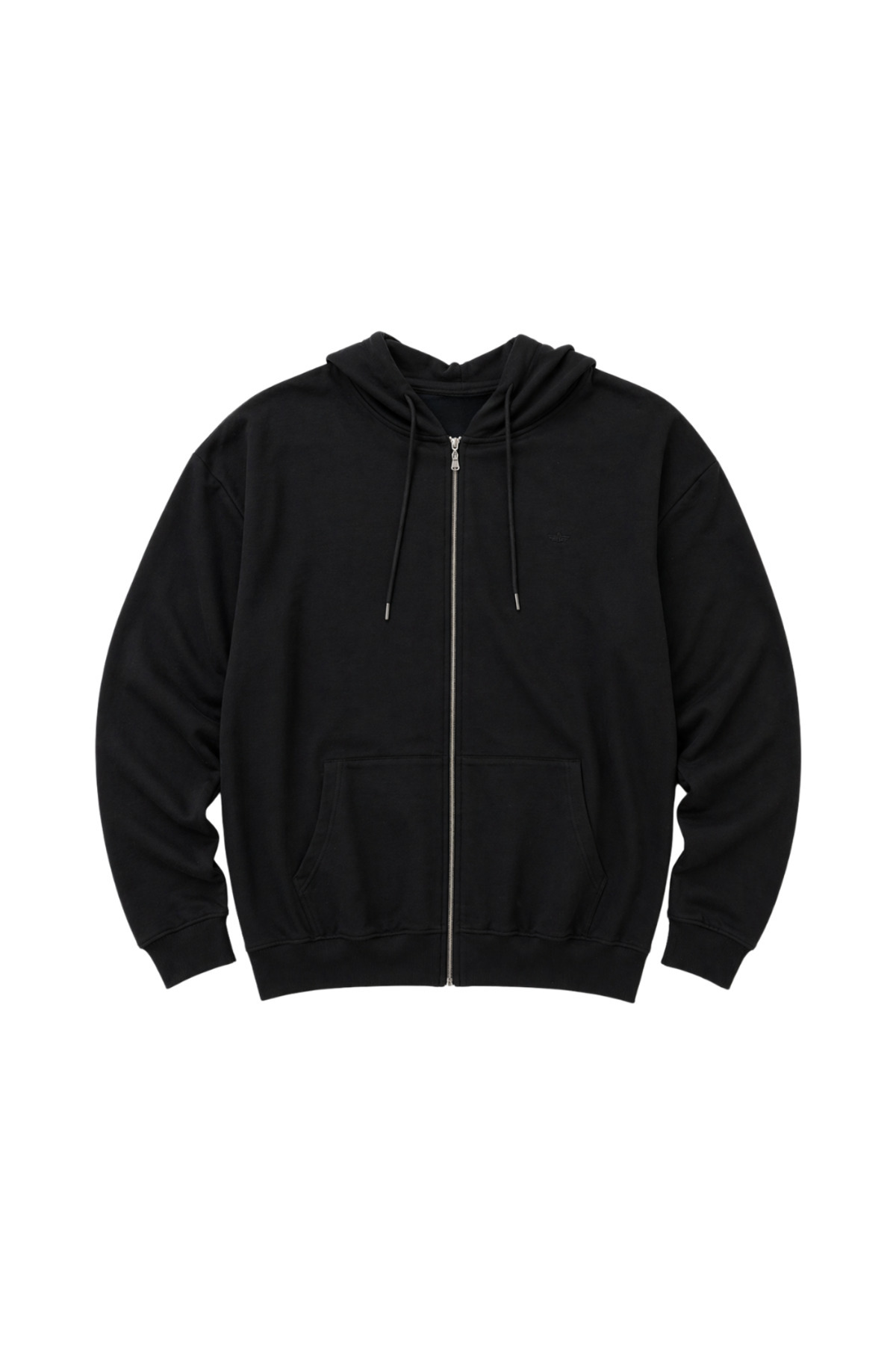 BattalModa Erkek Büyük Beden Siyah İki İplik Kapüşonlu Fermuarlı Hırka 3XL-4XL-5XL-6XL-7XL-8XL görsel 4
