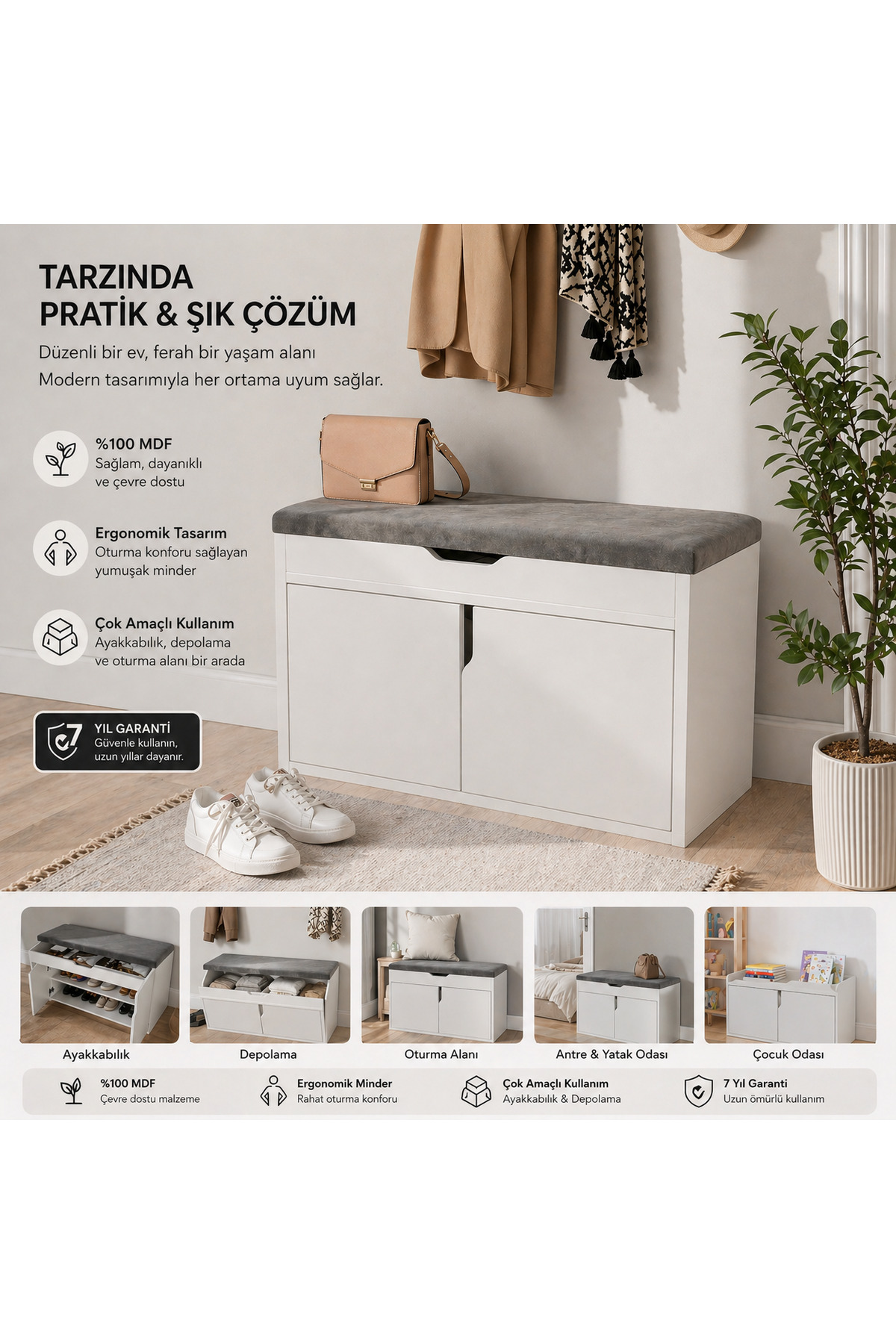 VENATTO Pianno Çok Yönlü Ayakkabılık ( % 100mdf) - Fiyatı, Yorumları