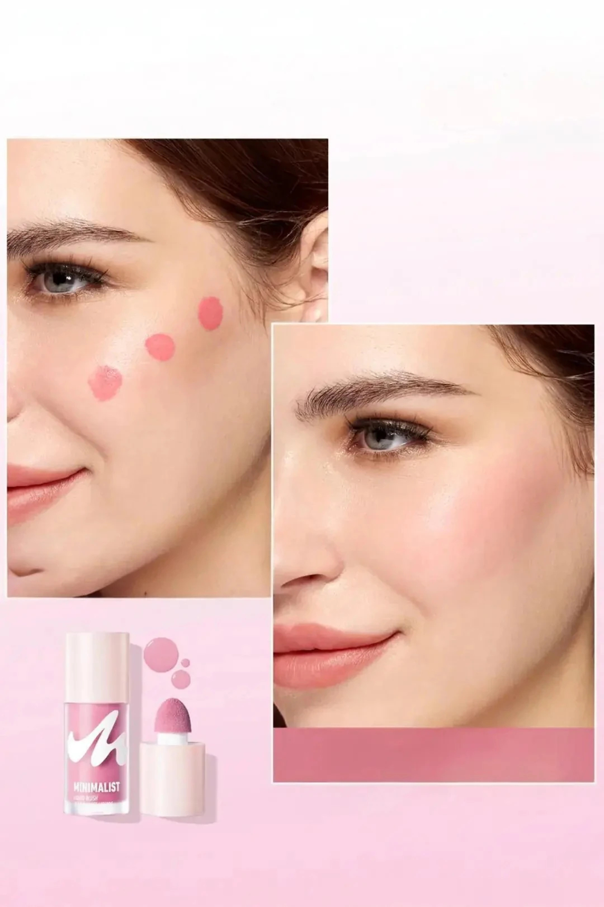 رژگونه مایع سری مینیمالیستی دارای مجوز شماره ۰۳ - بافت ابریشمی و نوک اسفنجی برای درخشش طبیعی و ماندگاری طولانی مدت —رنگارنگ ۲۰۱۷۴۱۹۵۱۰۱۰۳ — تصویر 6 از 7