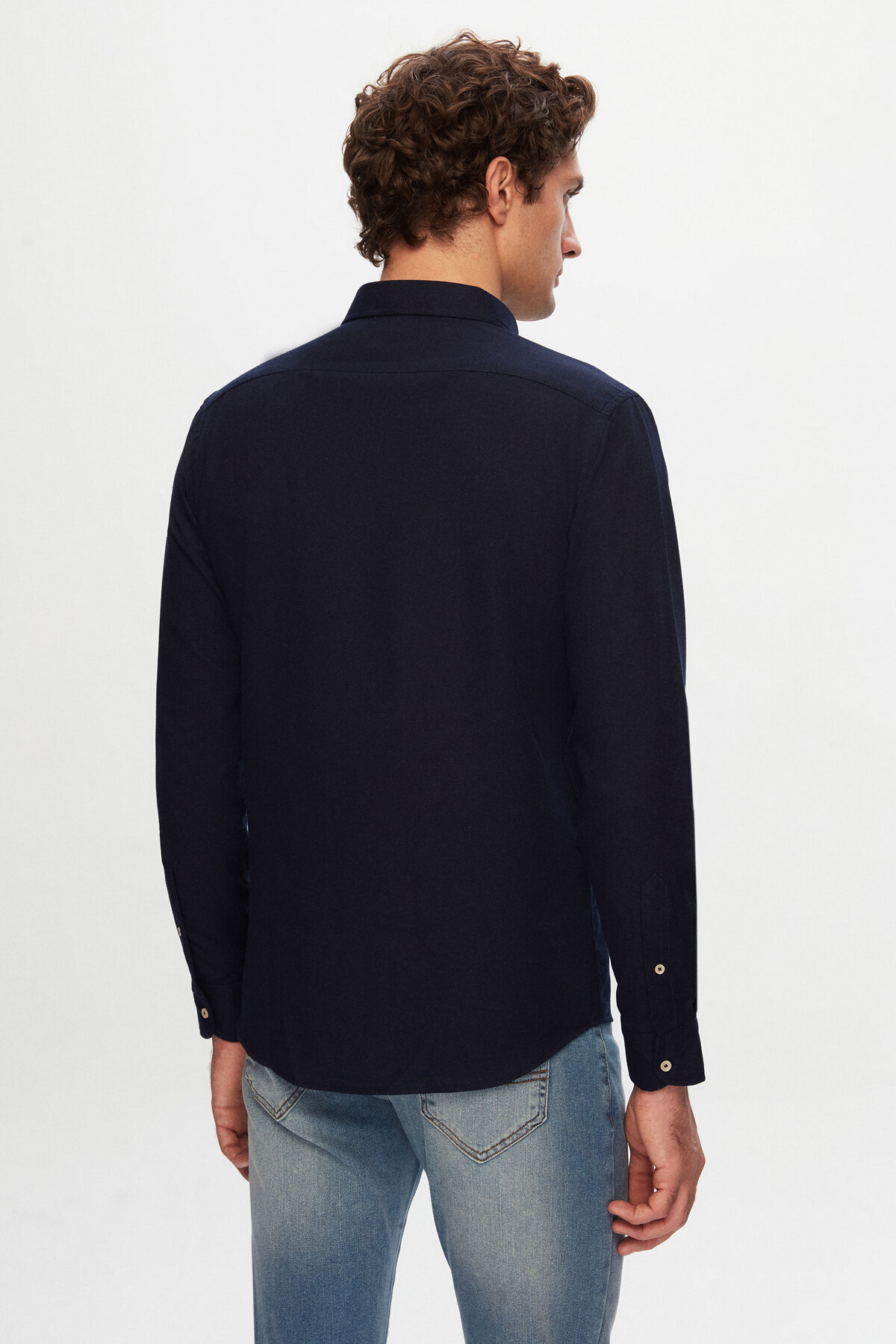 D'S Damat Ds Damat Slim Fit Mavi Düz Jean Kot Beş Cepli Likralı Yıkamalı Denim Pantolon görsel 3