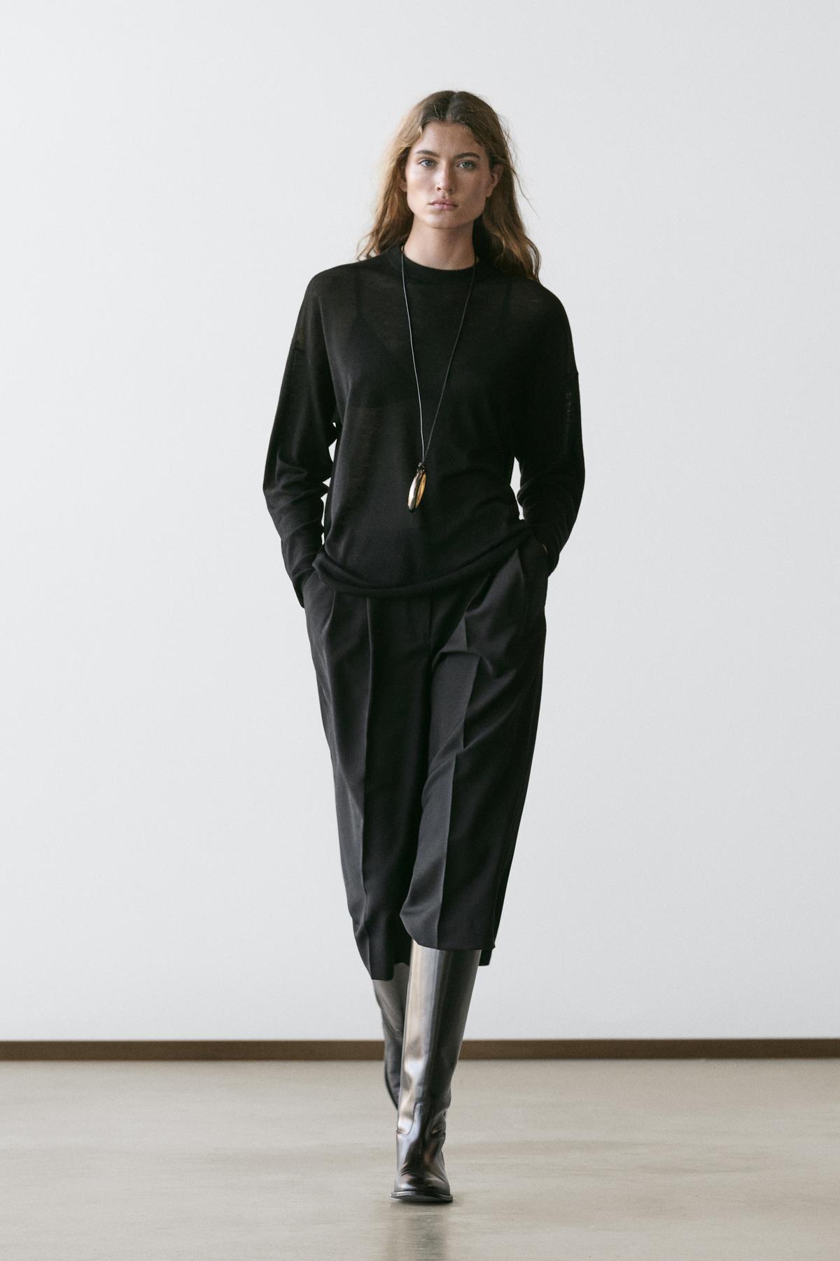Massimo Dutti  Oversize yün karışımlı triko kazak