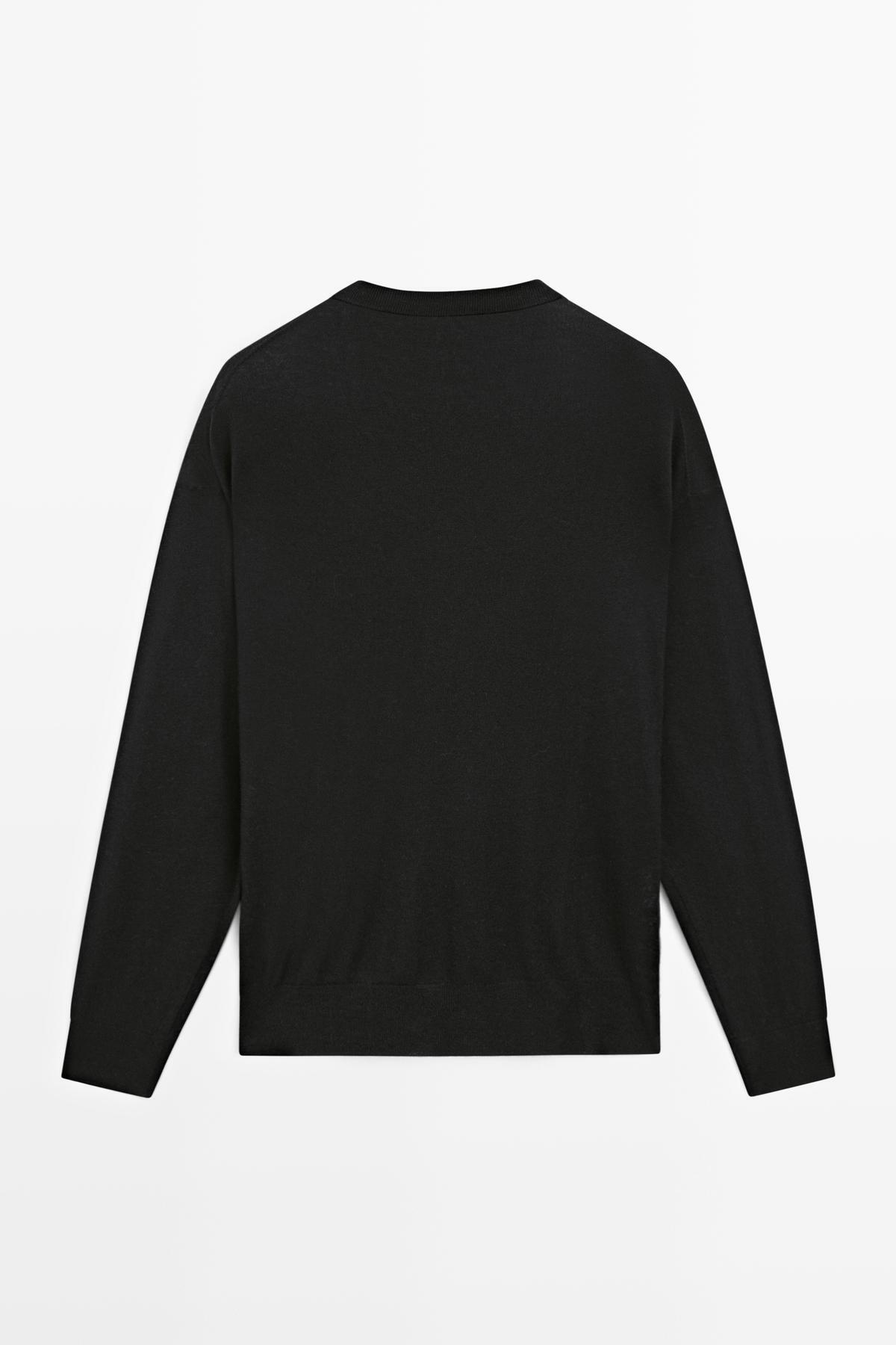 Massimo Dutti  Oversize yün karışımlı triko kazak - Görsel 7