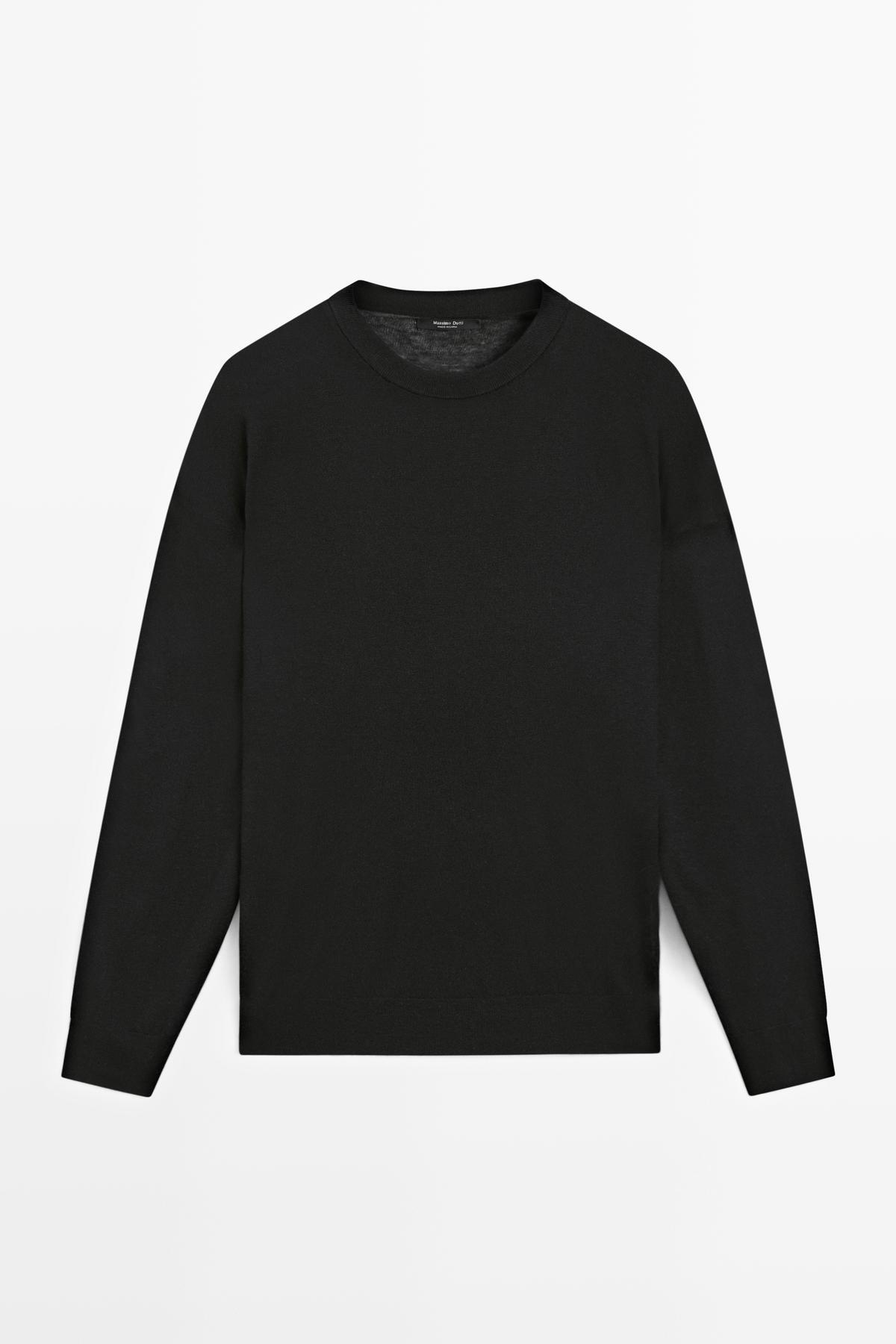 Massimo Dutti  Oversize yün karışımlı triko kazak - Görsel 4