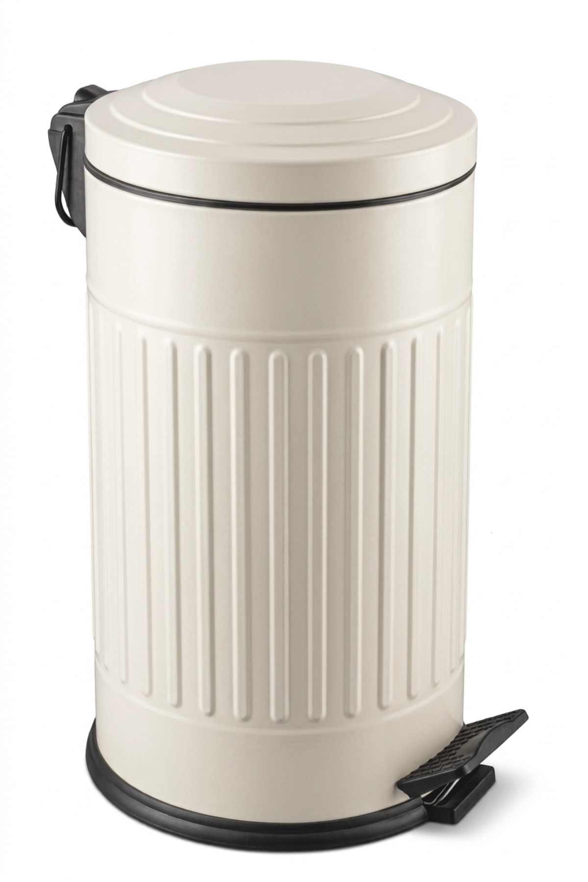 Vintage Trash Can Striped Cream 16 Lt