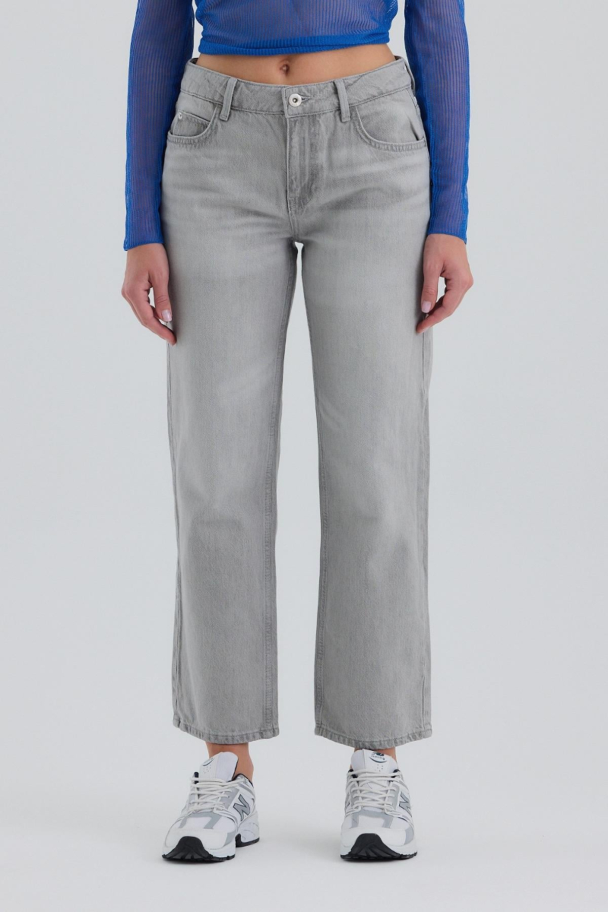 BPF Gri Normal Bel Straight Jean görsel 2