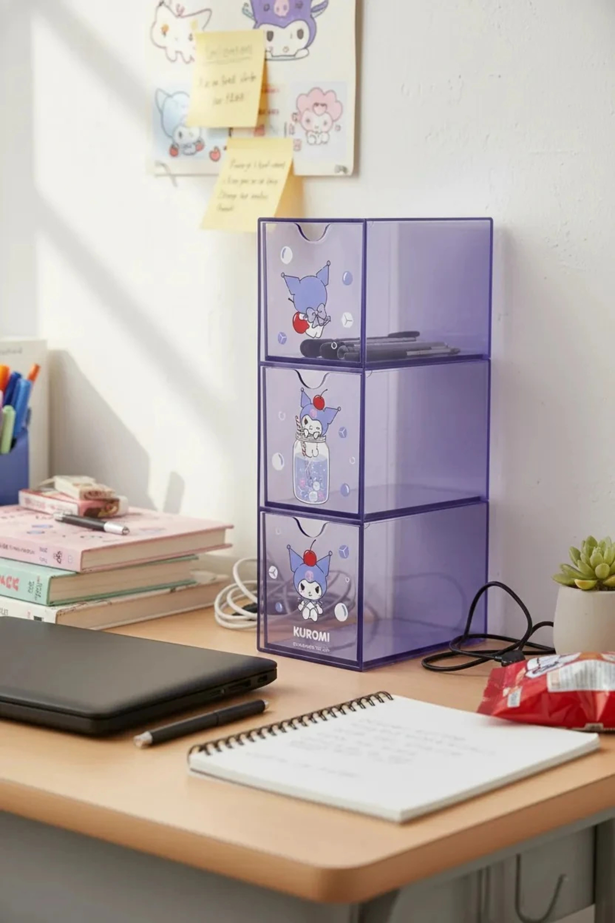 Miniso Sanrio Lisanslı Kuromi 3 Katlı Çekmece Düzenleyici – Mor