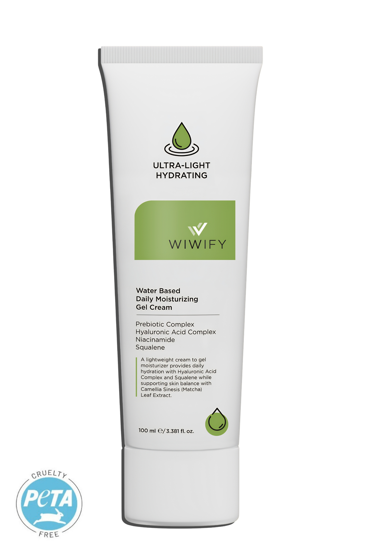 WIWIFY Su Bazlı Günlük Nemlendirici Jel Krem 100 ML | Hyaluronic Acid, Prebiyotik, Squalane, Niacinamide