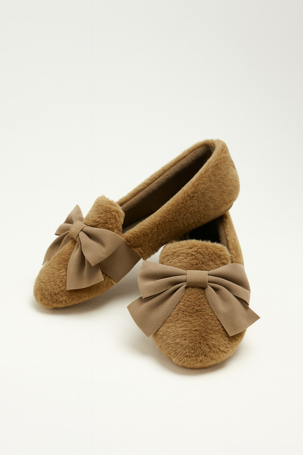 Beyond Kadın Vizon Fiyonklu Peluş Ev Babeti BYNDMTF02 görsel 4