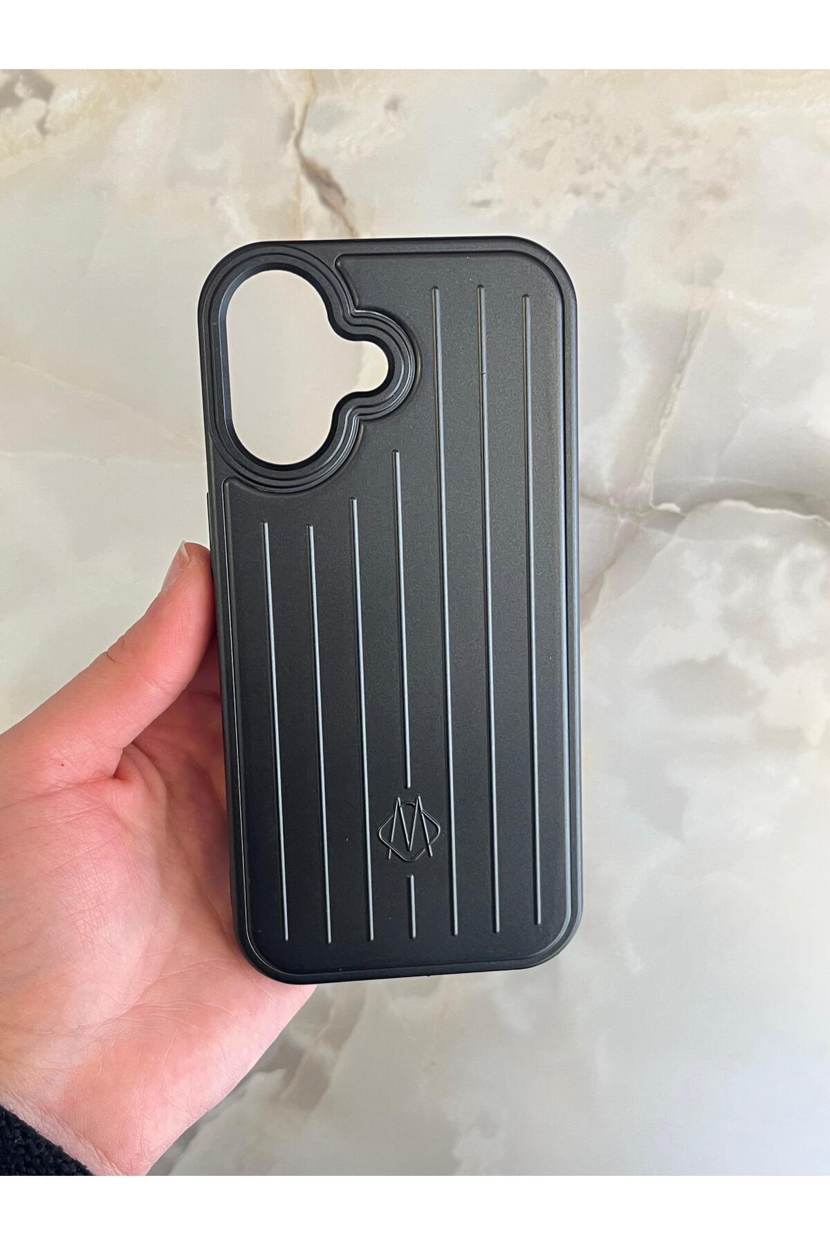 ZB Aksesuarda Moda İPHONE 16 Uyumlu Rimowa Çizgili Bavul Tasarım