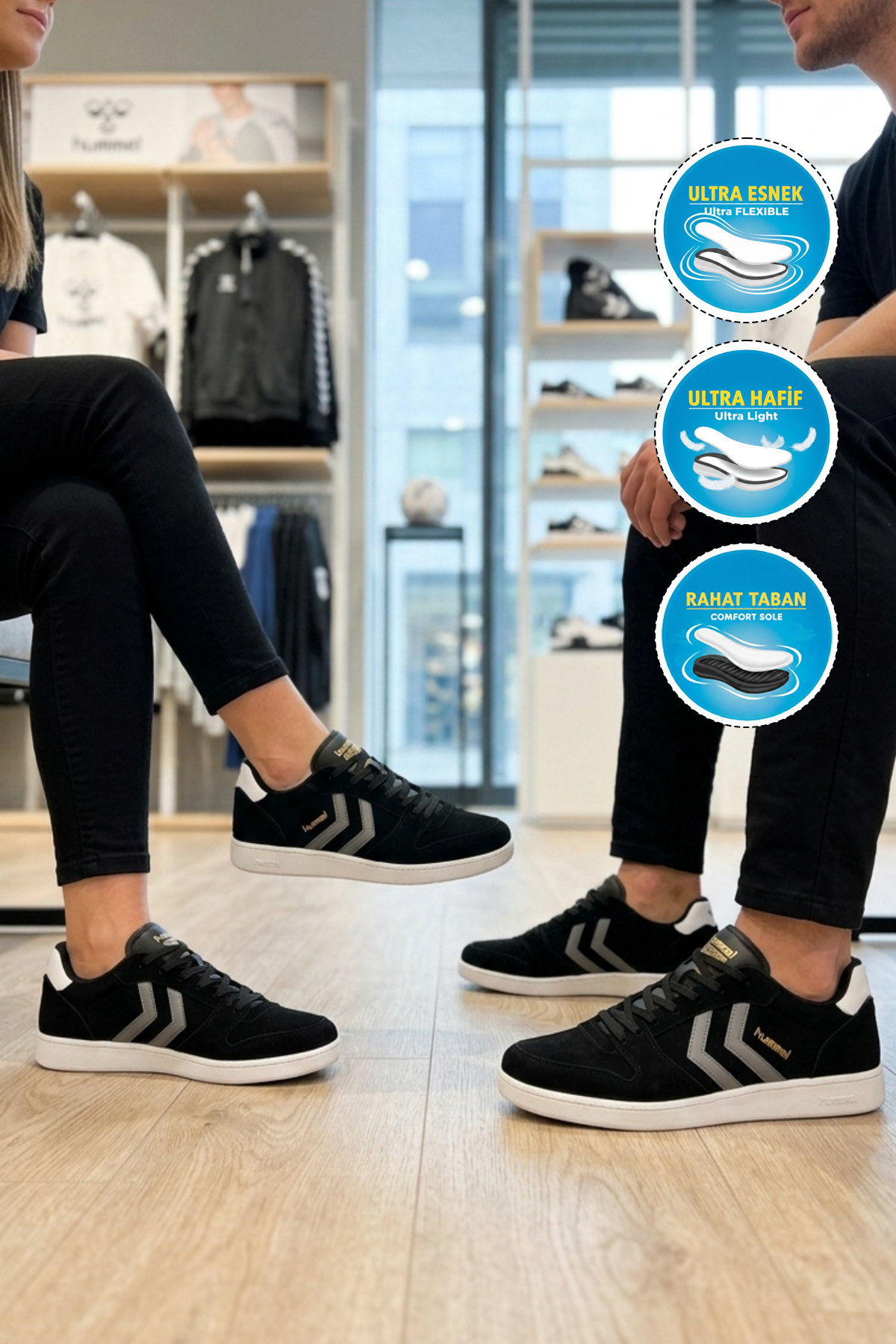 کفش ورزشی مشکی بی‌نقص یونیسکس مدل ۹۰۰۸۳۵ هامل کفش پیاده روی hummel