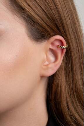 stainles steel Örgü Desenli Ear Cuff Küpe