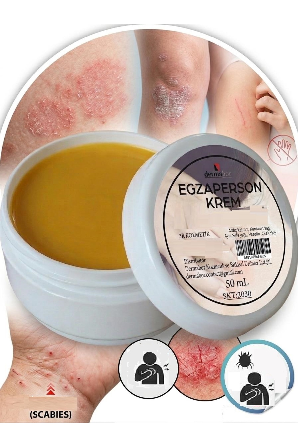 Dermabor Egzaperson Krem 50mL Cilt Deri Bakım Kremi Katran