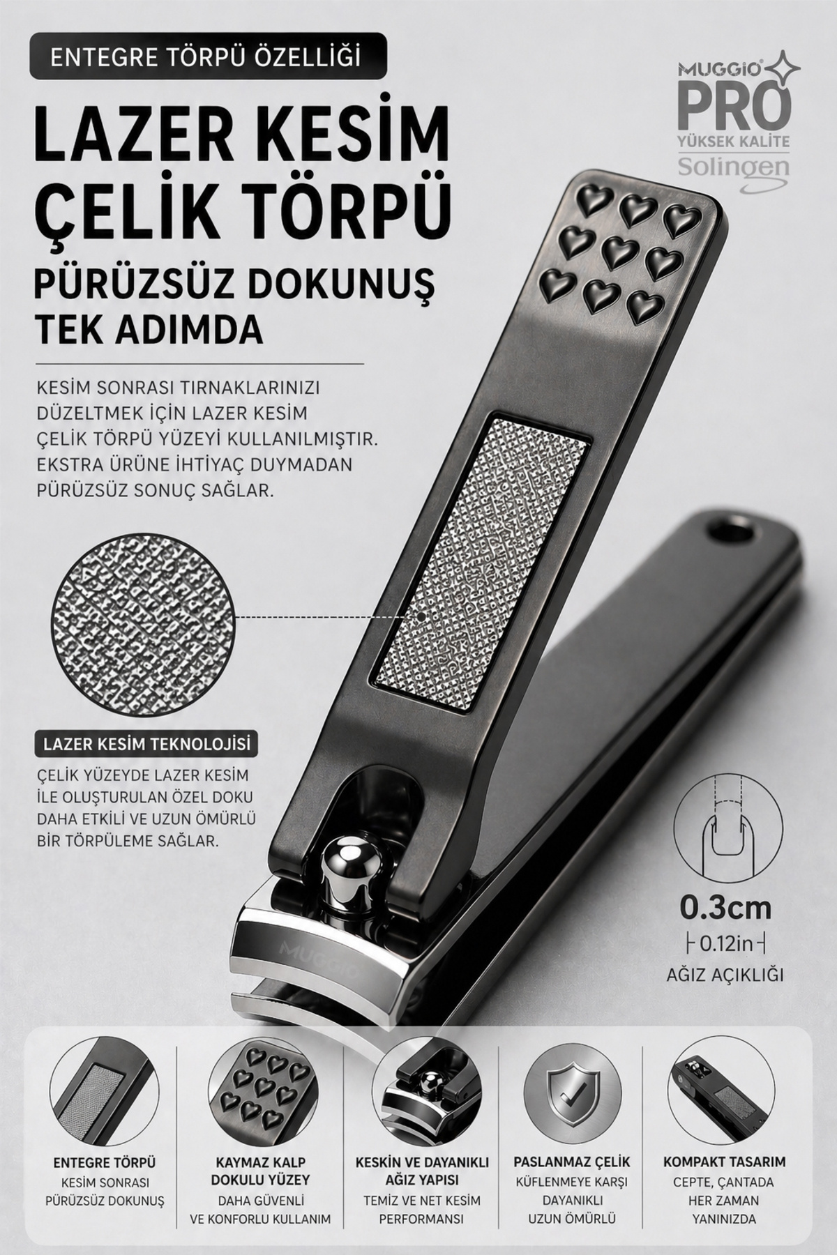 Smart Tırnak Makası Entegre Lazer Törpülü Paslanmaz Çelik — smart-tirnak-makas — تصویر 2 از 5