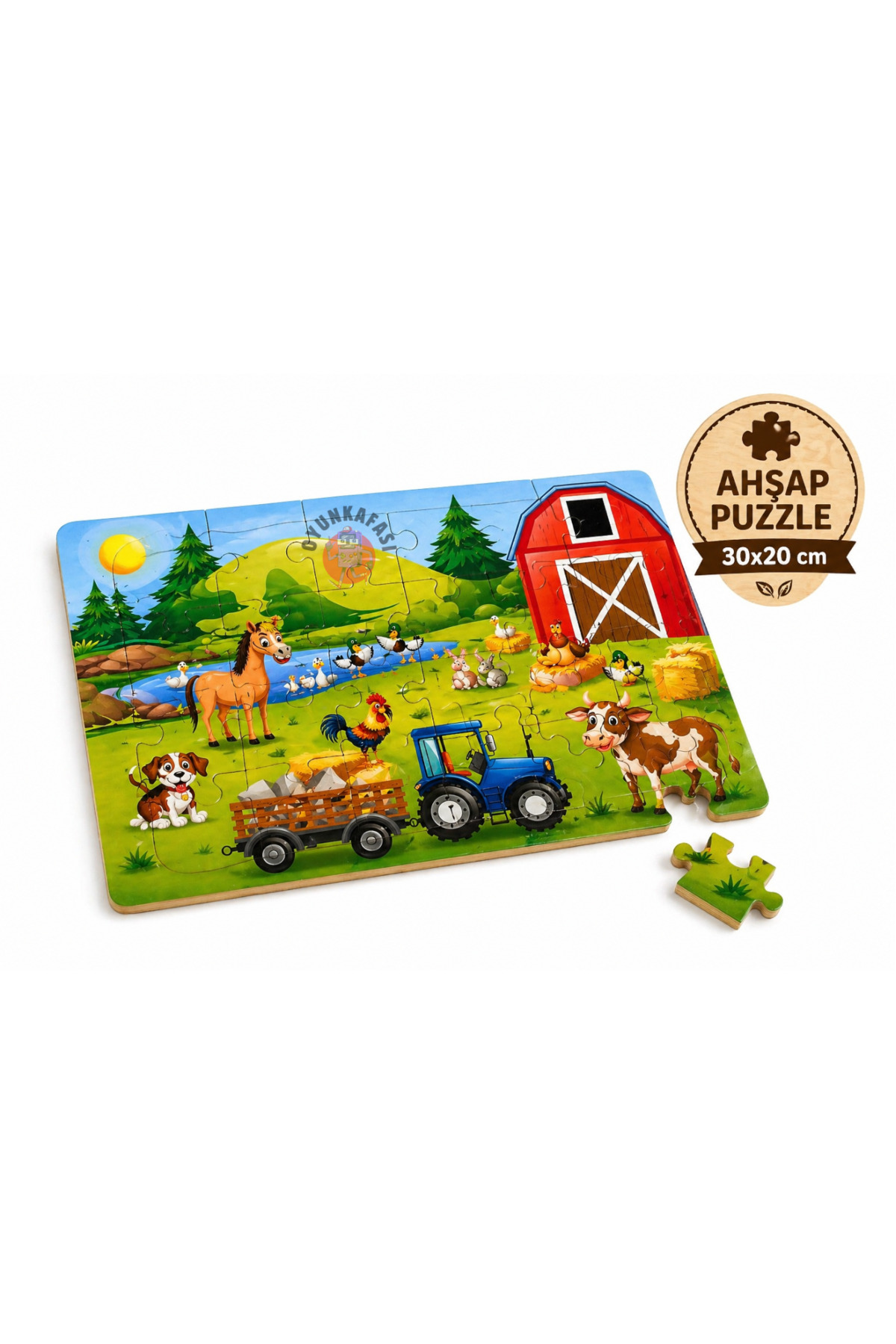 OYUNKAFASI Ahşap Puzzle 30x20 cm | Eğitici Çocuk Yapboz Oyunu (1