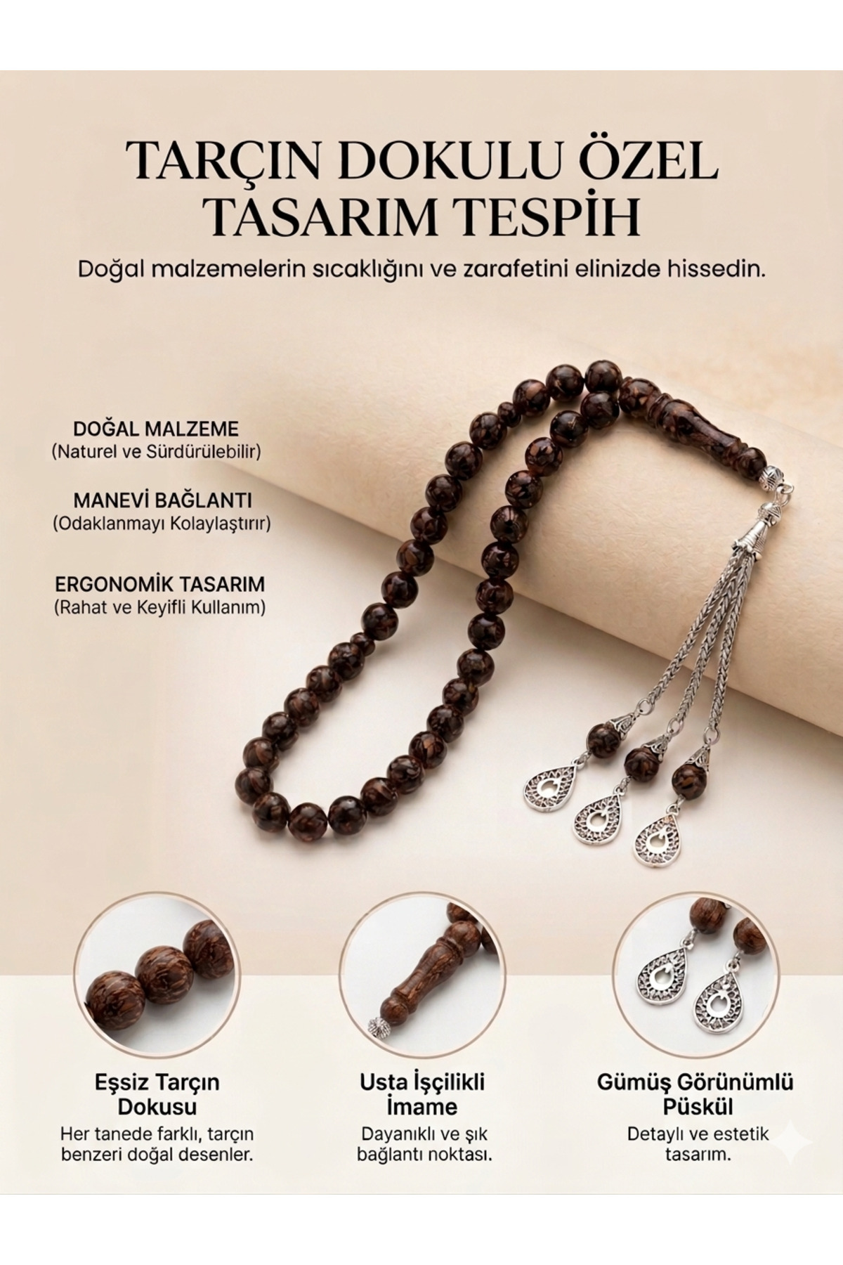 Special Design Cinnamon Rosary - Gift Premium Collection - Natural Pattern