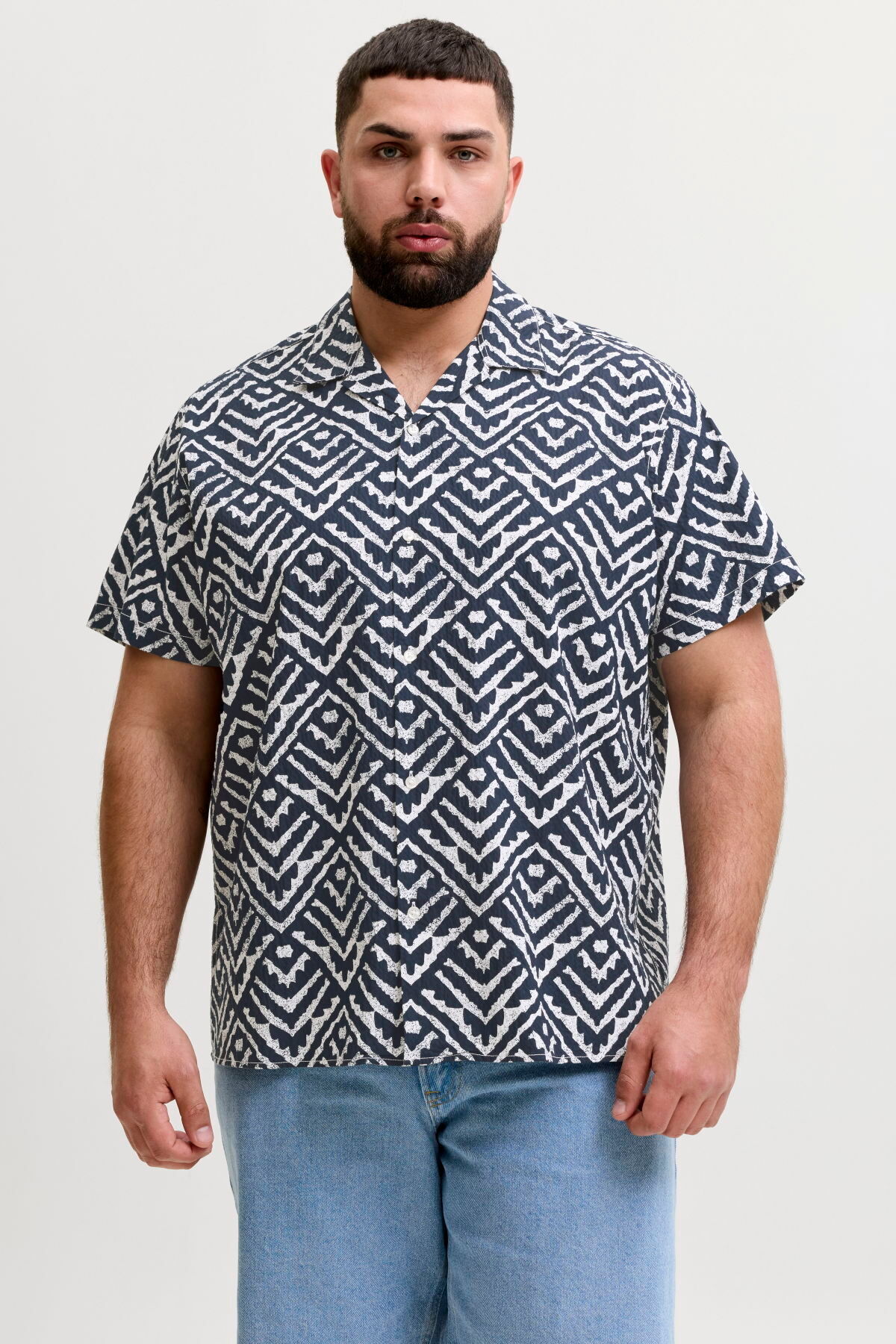 پیراهن آستین کوتاه یقه گرد سایز بزرگ - میلو جک اند جونز پیراهن بزرگ سایز Jack & Jones