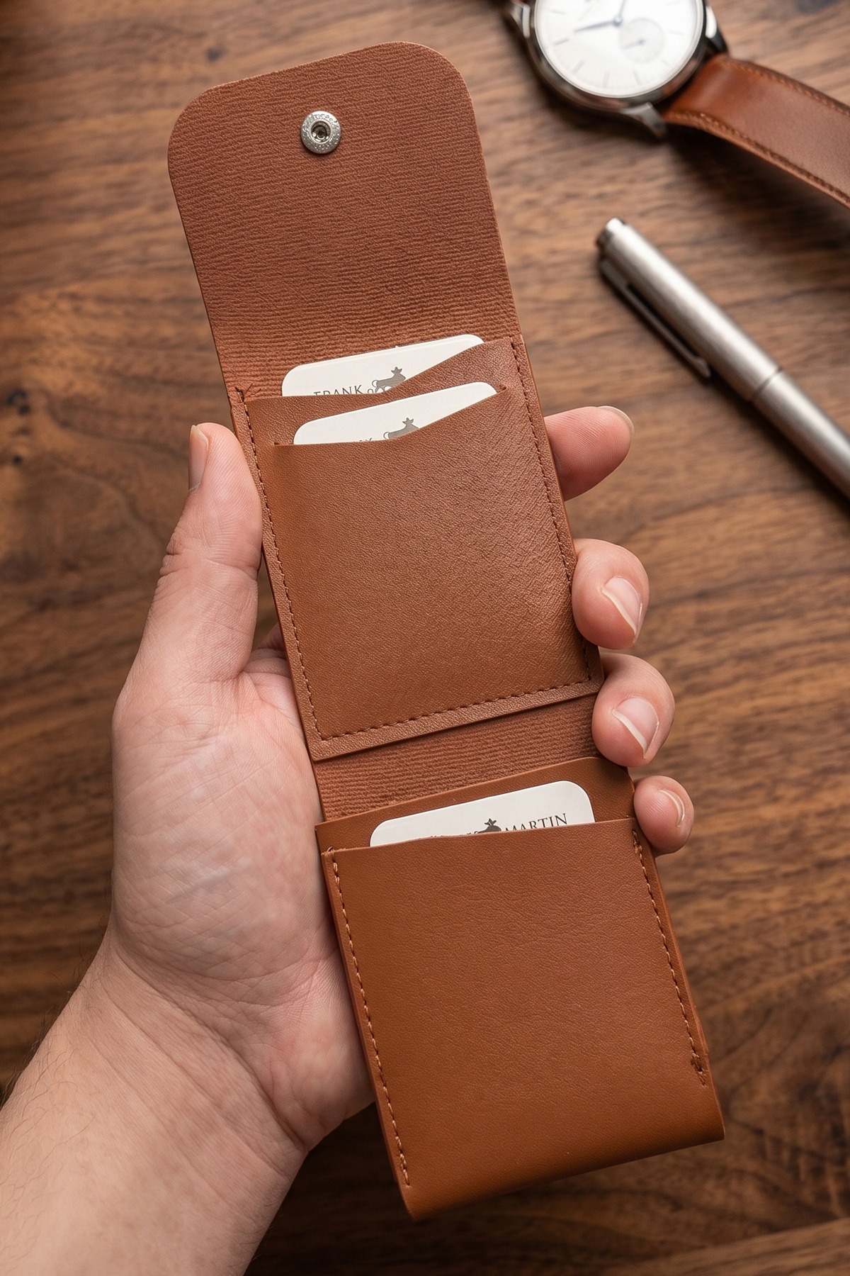 Frank Martin Minimalist Katlamalı Para Bölmeli Kartlıklı Viral Cüzdan görsel 7