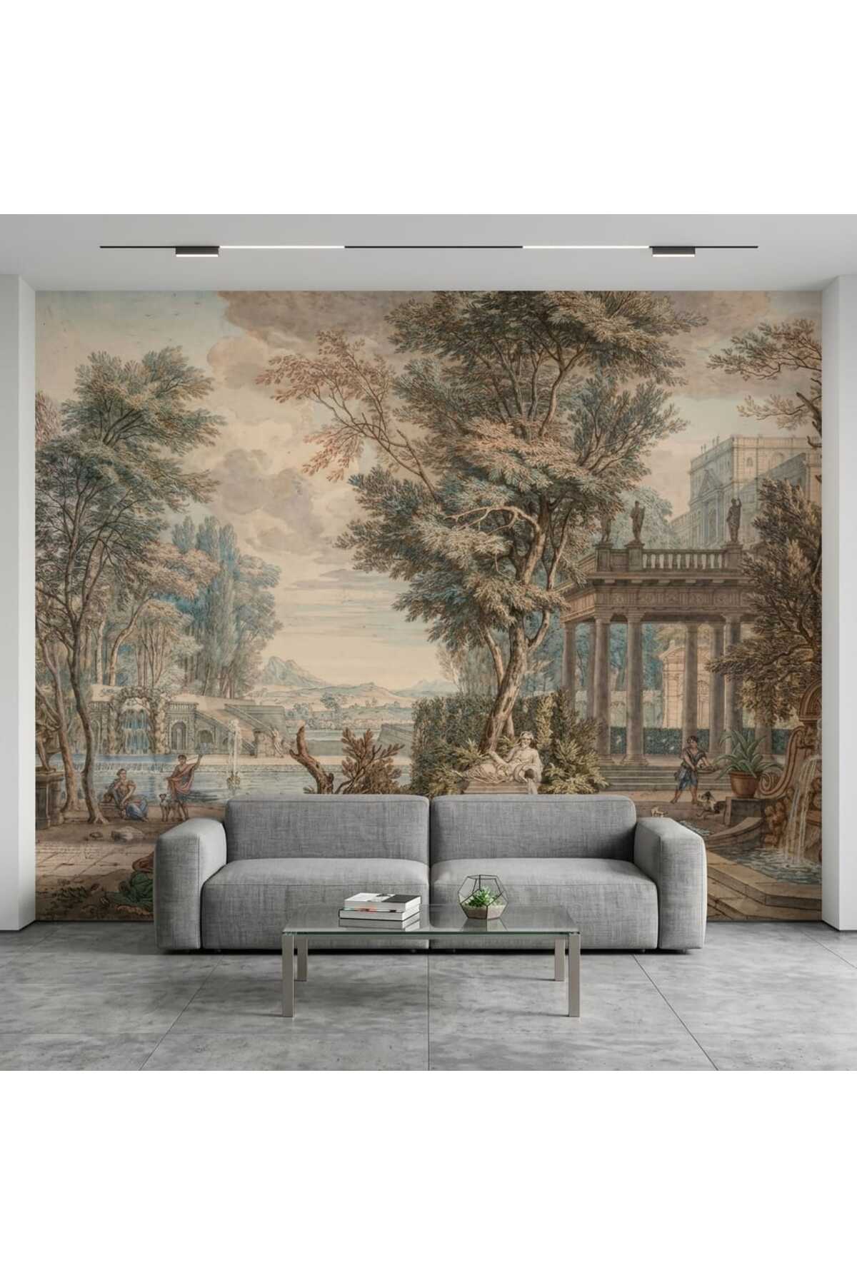 Classic Italian Garden Themed Wallpaper