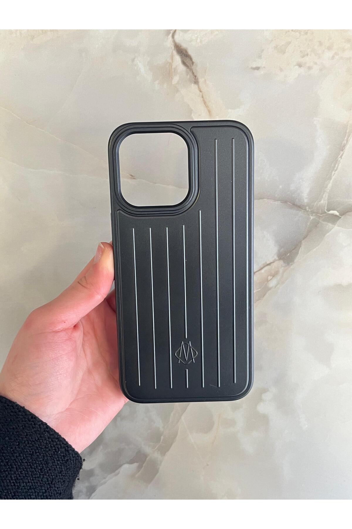 ZB Aksesuarda Moda İPHONE 15 Pro Max Uyumlu Rimowa Çizgili Bavul