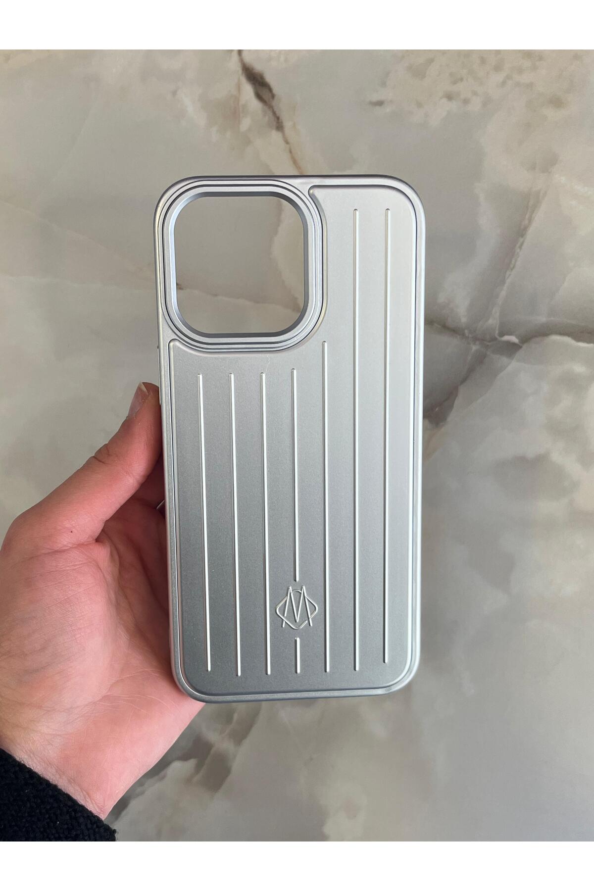 ZB Aksesuarda Moda İPHONE 15 Pro Max Uyumlu Rimowa Çizgili Bavul