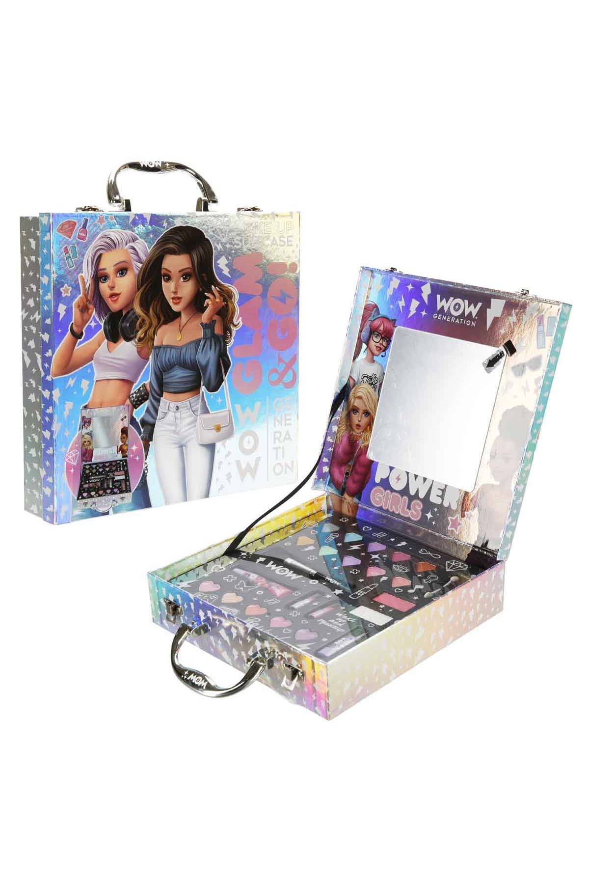 WOW Generation Glam & Go Mirrored Makeup Bag Set 6+ Years Girls Toy Makeup Set 22 Pieces Portable Bag with Lock