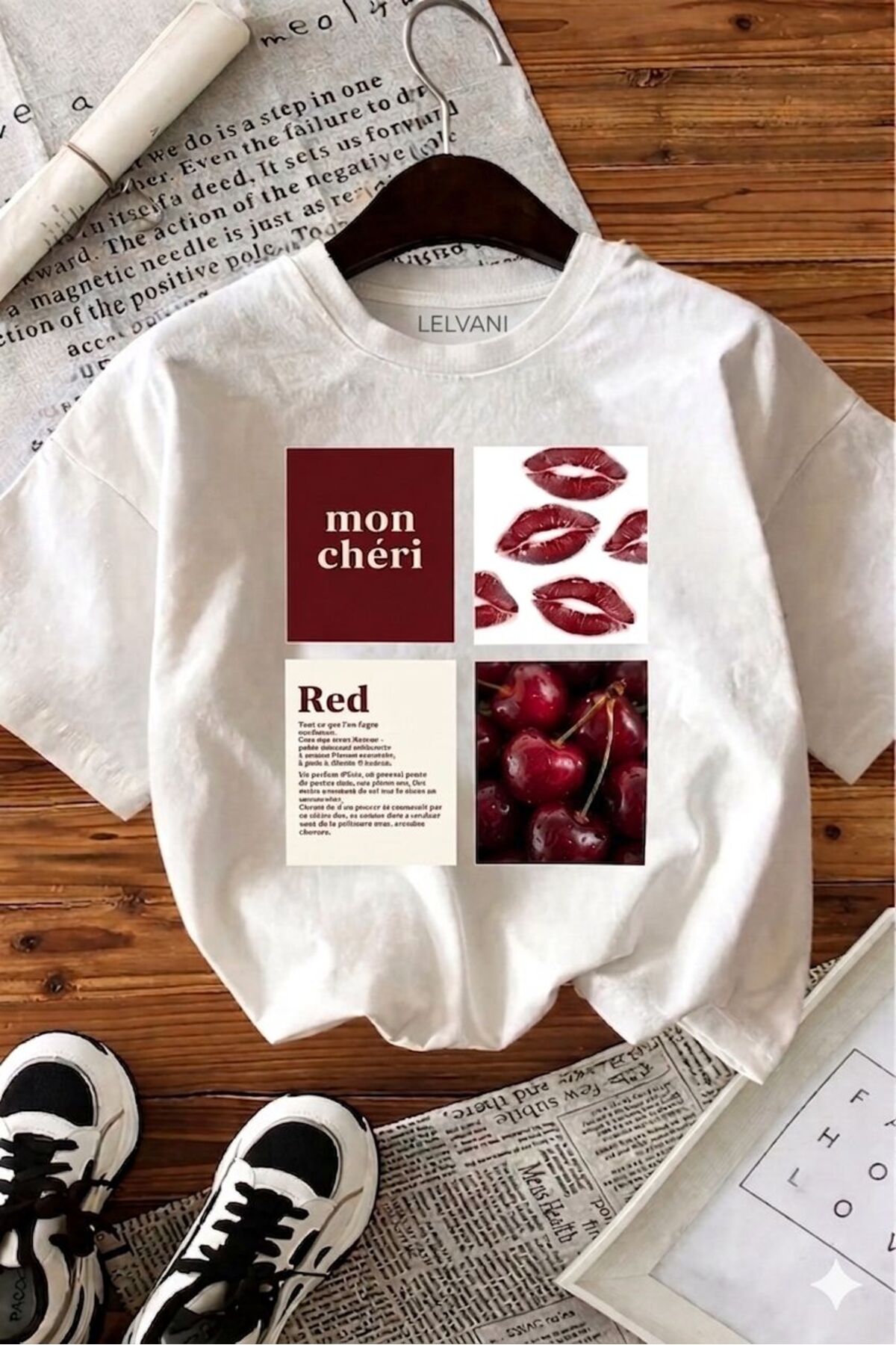WOMEN MON CHERRY LIP PRESSED TSHIRT