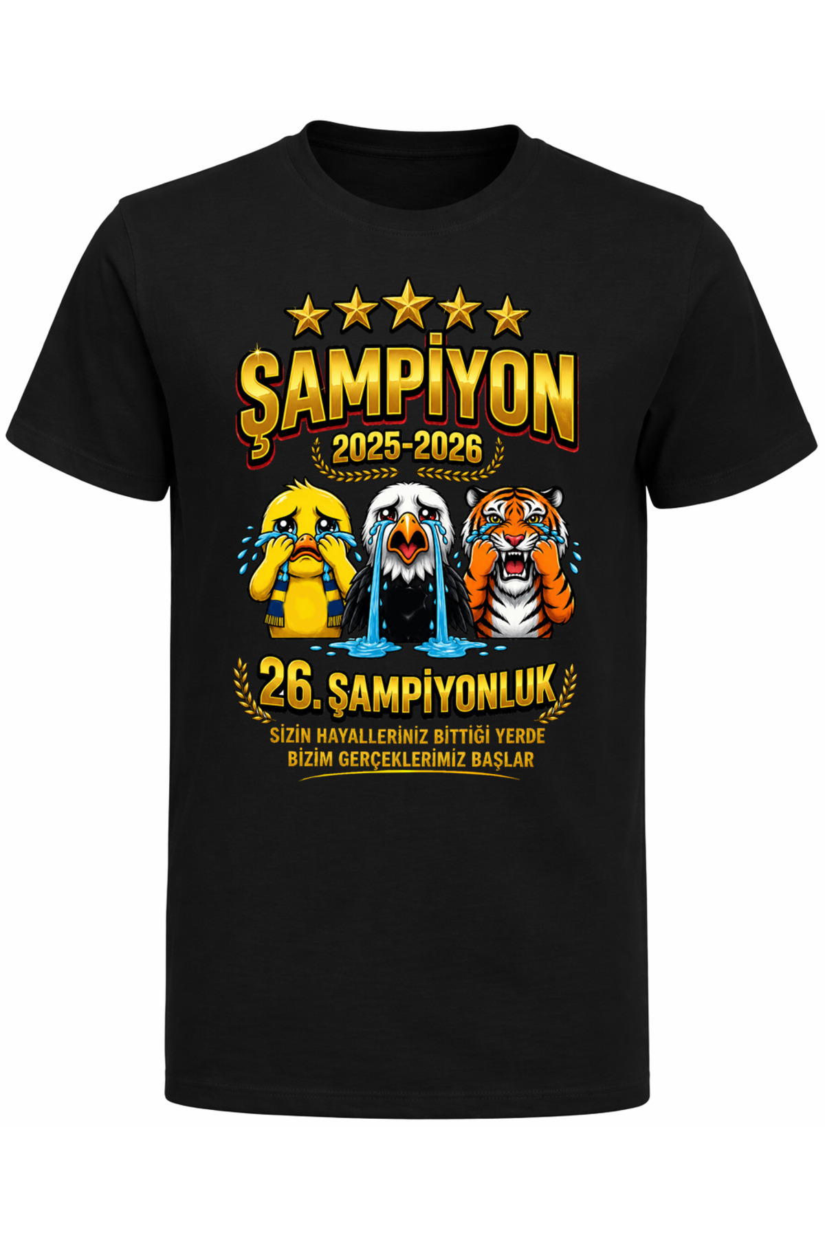 crying bird eagle tiger champion 2026 printed cotton t-shirt