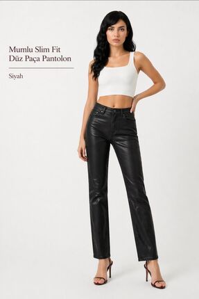 ARWEN&ROSE Kadın Slim Fit Yüksek Bel Mumlu Jean