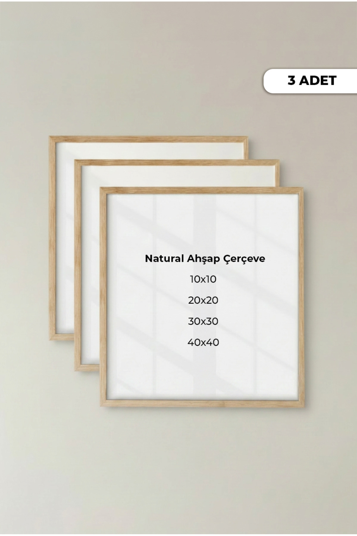 3 PIECES of Square Puzzle Wooden Wall Table – Poster and Photo Living Room Baby Room Wooden Wall Frame