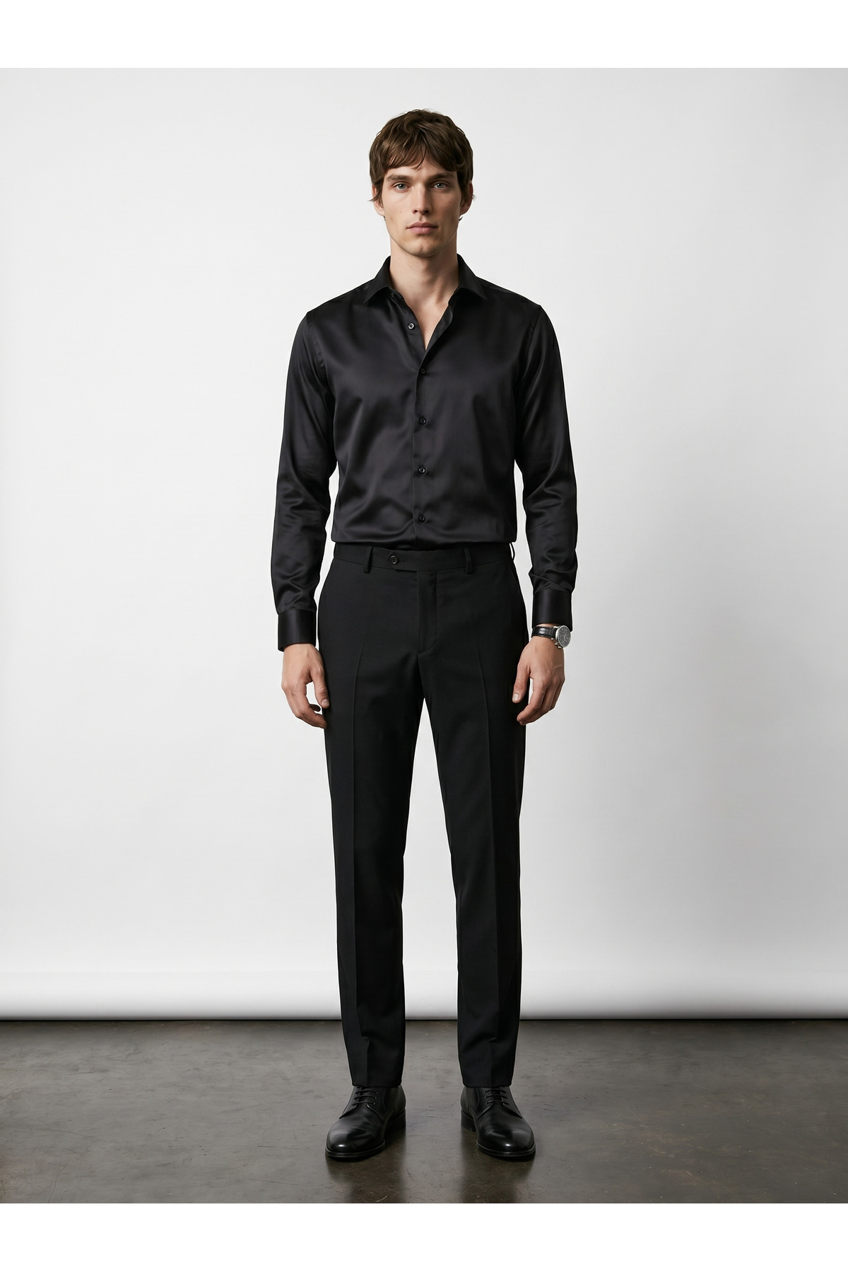 BASEL.CO Elegance Pamuk Saten Slim Fit Gömlek görsel 5