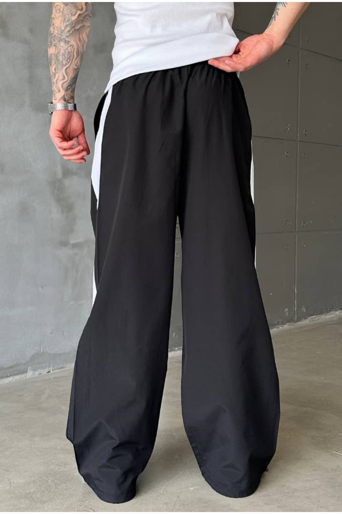 cezstudio Cez Nakış Detaylı Extra Baggy Stoper Paraşüt Eşofman Altı görsel 8