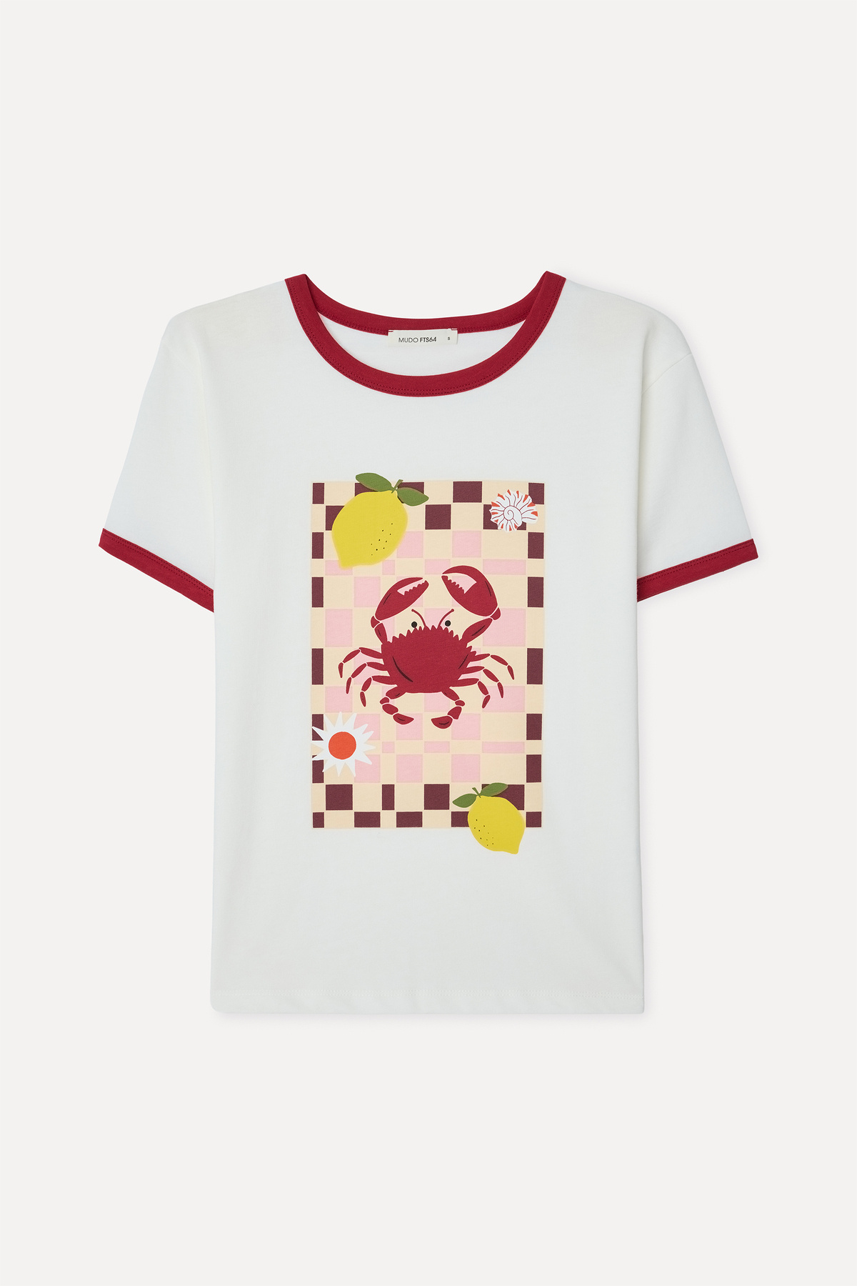 Mudo Women's Off-White Printed Crew Neck T-Shirt