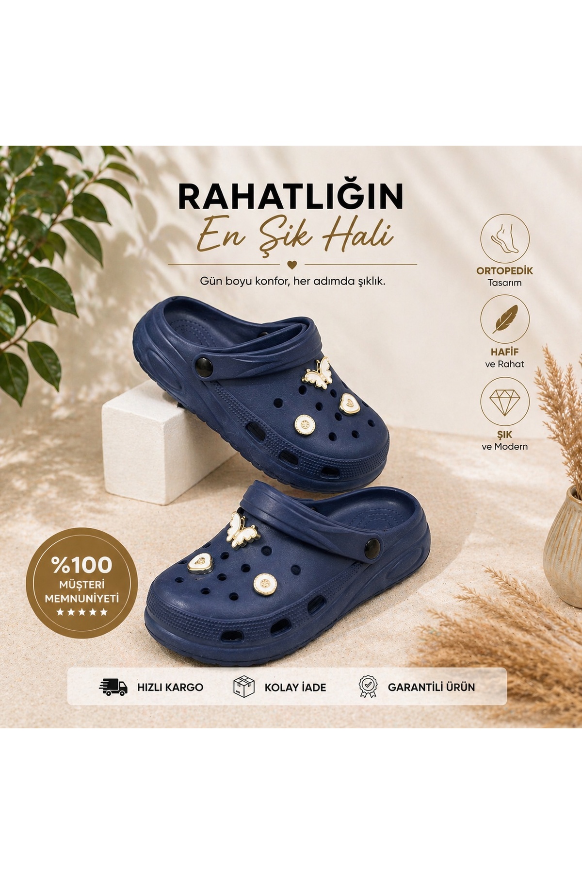 Kadın Taşlı Ortopedik Terlik